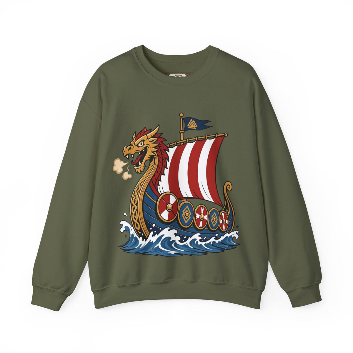 Dragonship Sweatshirt — Caricature Viking Drakkar | Heritage Clothing