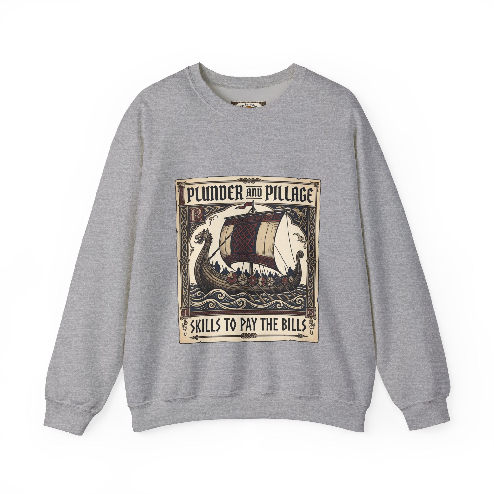 Viking Plunder & Pillage Crewneck Sweatshirt | Unisex Adult Norse Humour | S–2XL