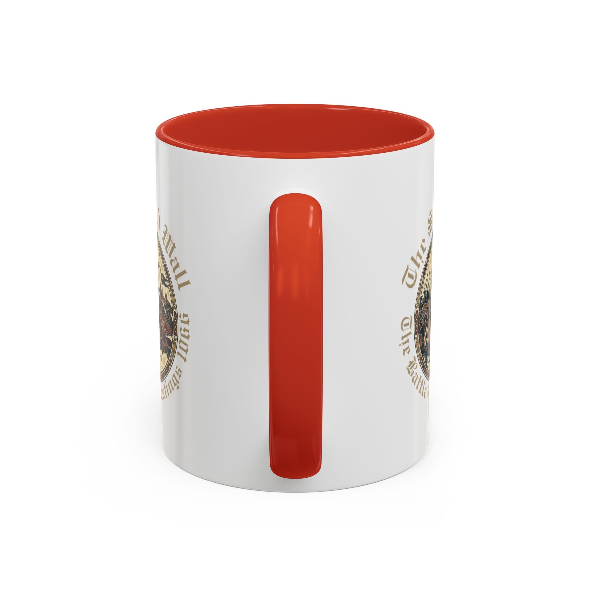 Shield Wall Accent Mug — The Battle of Hastings 1066 (Bayeux Tapestry Style)