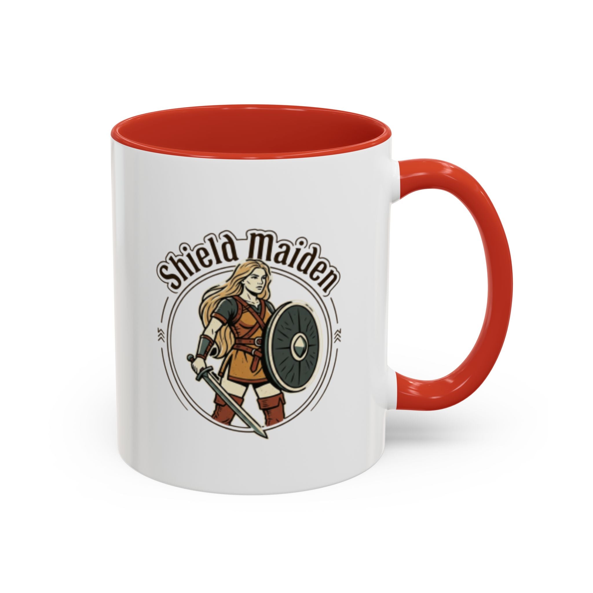Shield Maiden Coffee Mug | Viking Warrior Woman Design | 11oz Ceramic Mug