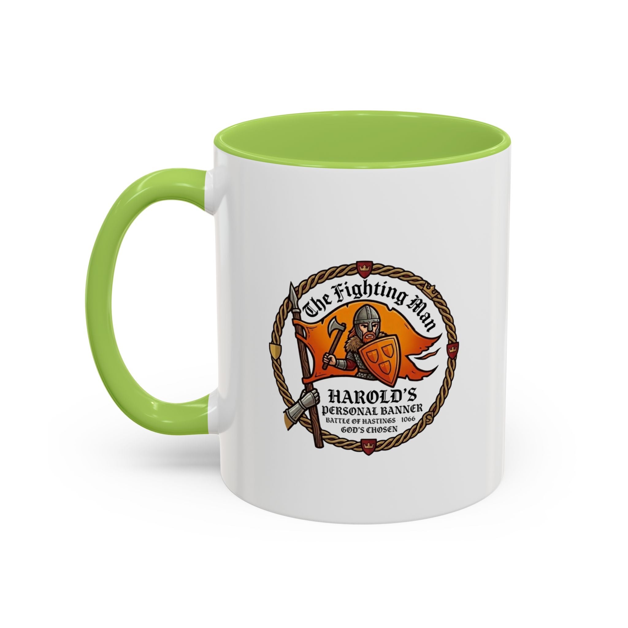 King Harold The Fighting Man Axe Banner Accent Coffee Mug — 11/15oz Last Anglo Saxon King