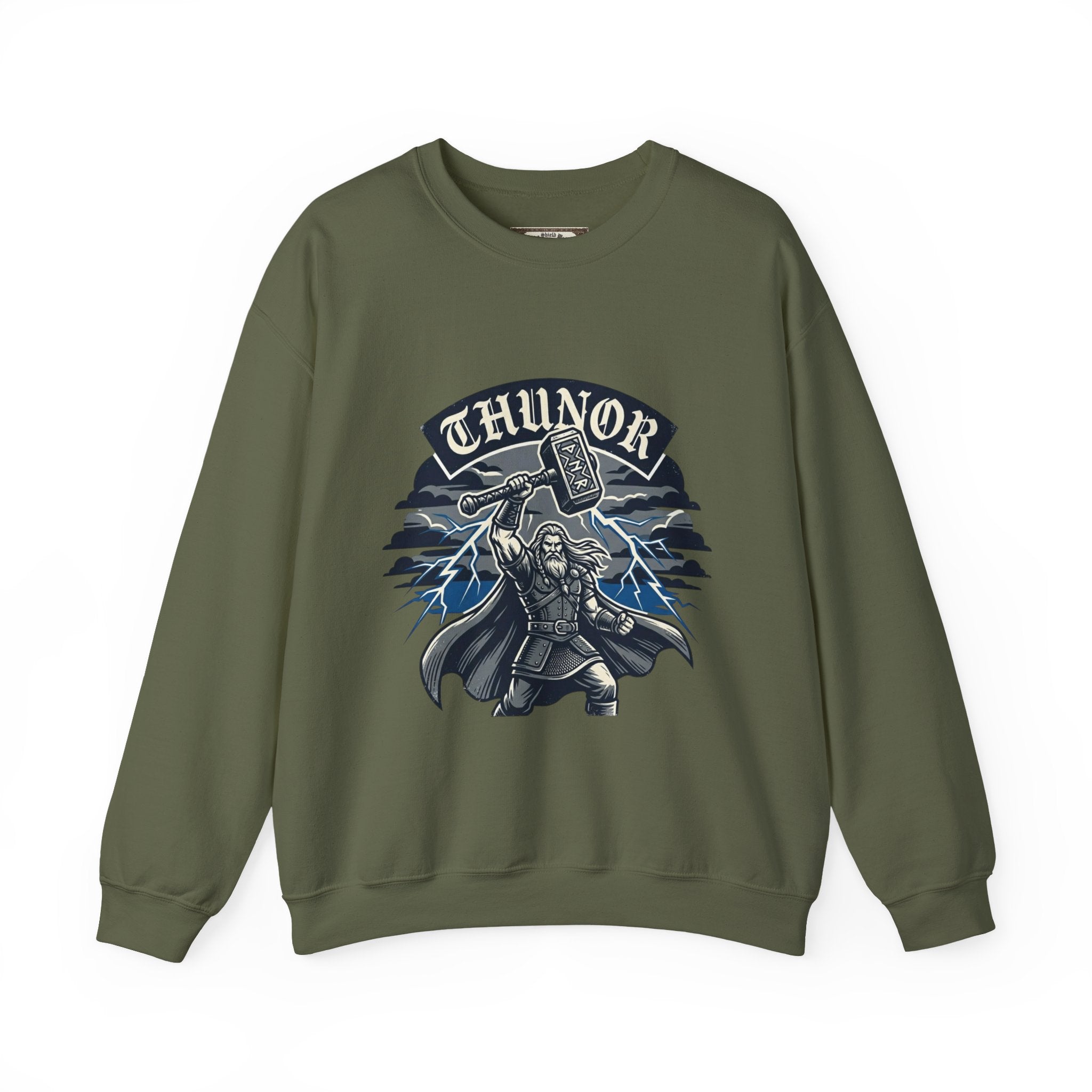 Thunor 'The Thunderer' Sweatshirt — Anglo-Saxon God of Thunder Design