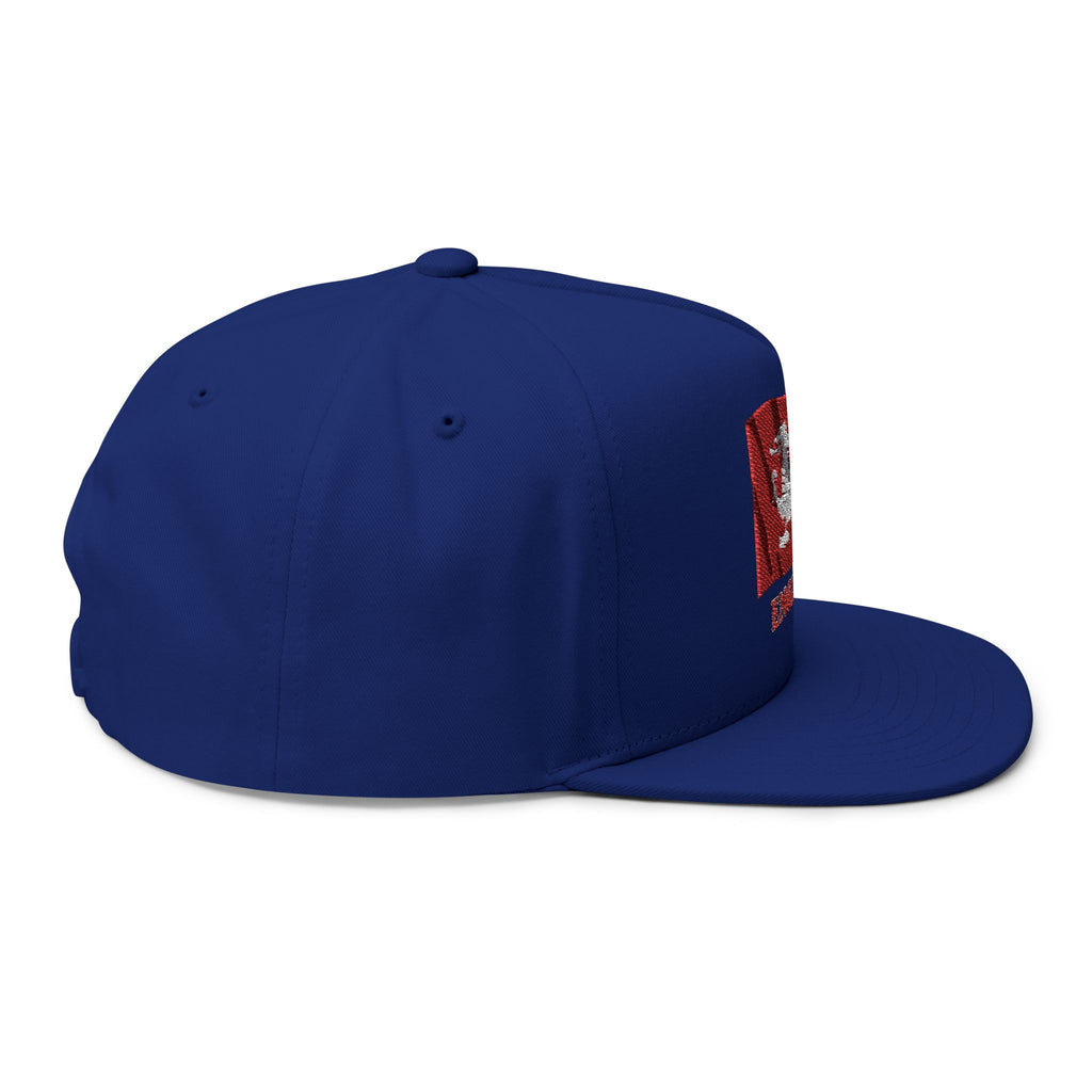 England White Dragon Flag Embroidered Flat Bill Cap — Anglo-Saxon Wavy Flag Snapback | Heritage Clothing