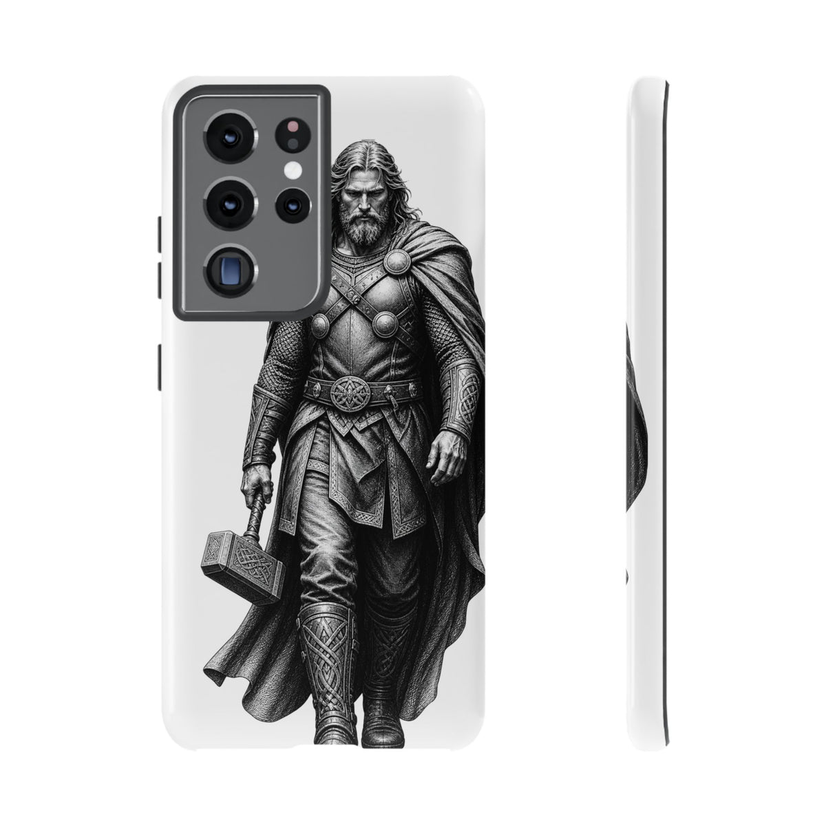 Thor & Thunor Phone Case — Norse Hammer Mjölnir Warrior Illustration | Heritage Clothing