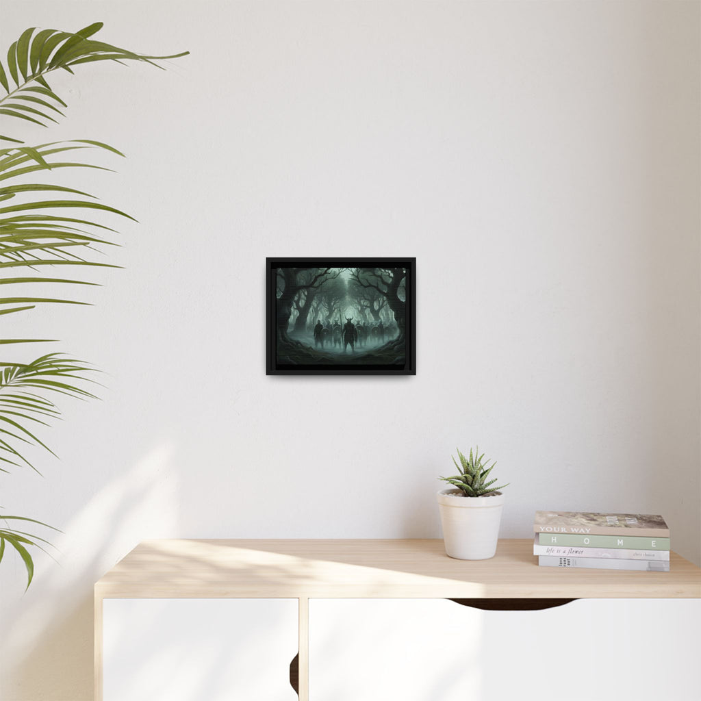 Viking Warriors Matte Framed Canvas — "Viking Ghosts of Kingley Vale"