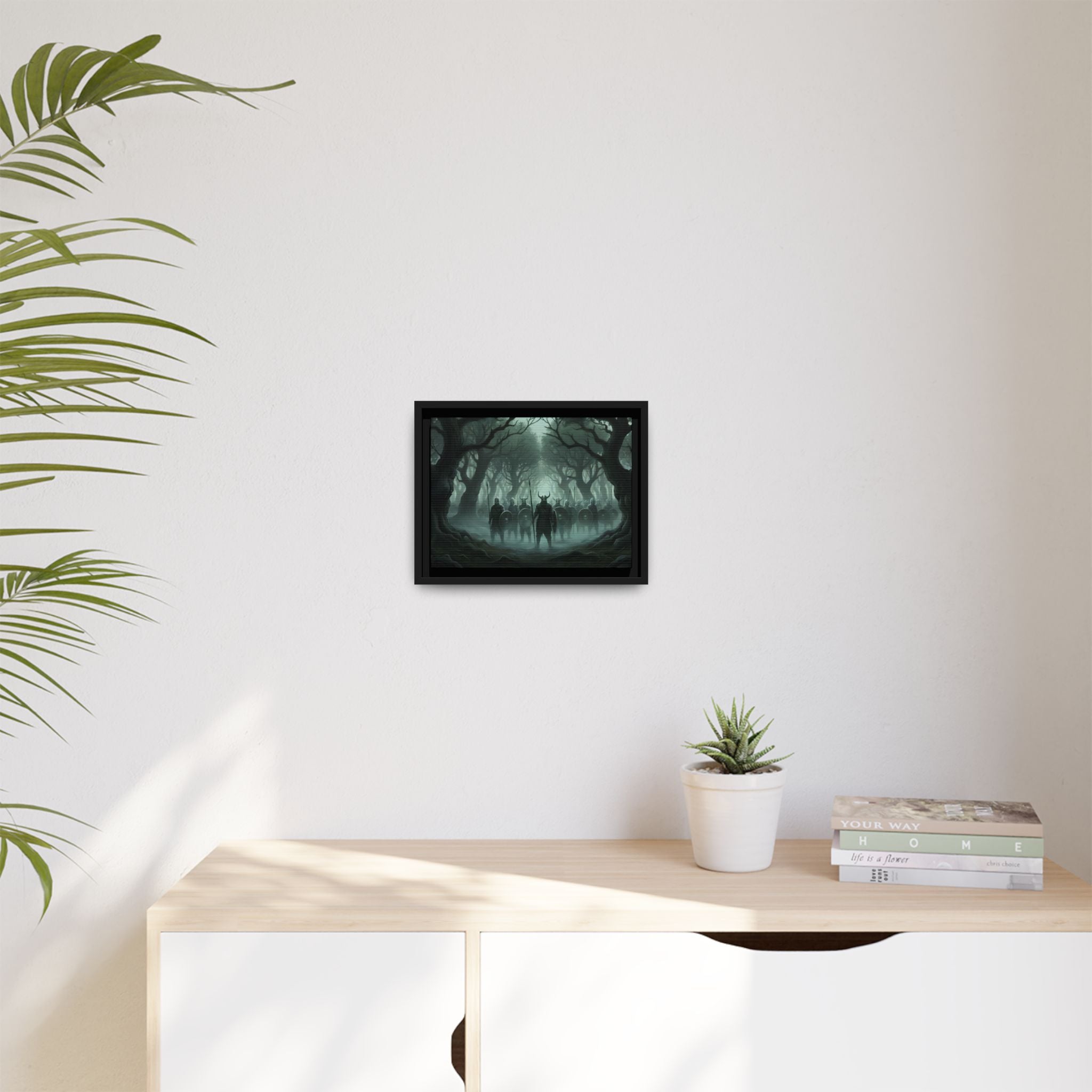 Viking Warriors Matte Framed Canvas — "Viking Ghosts of Kingley Vale"