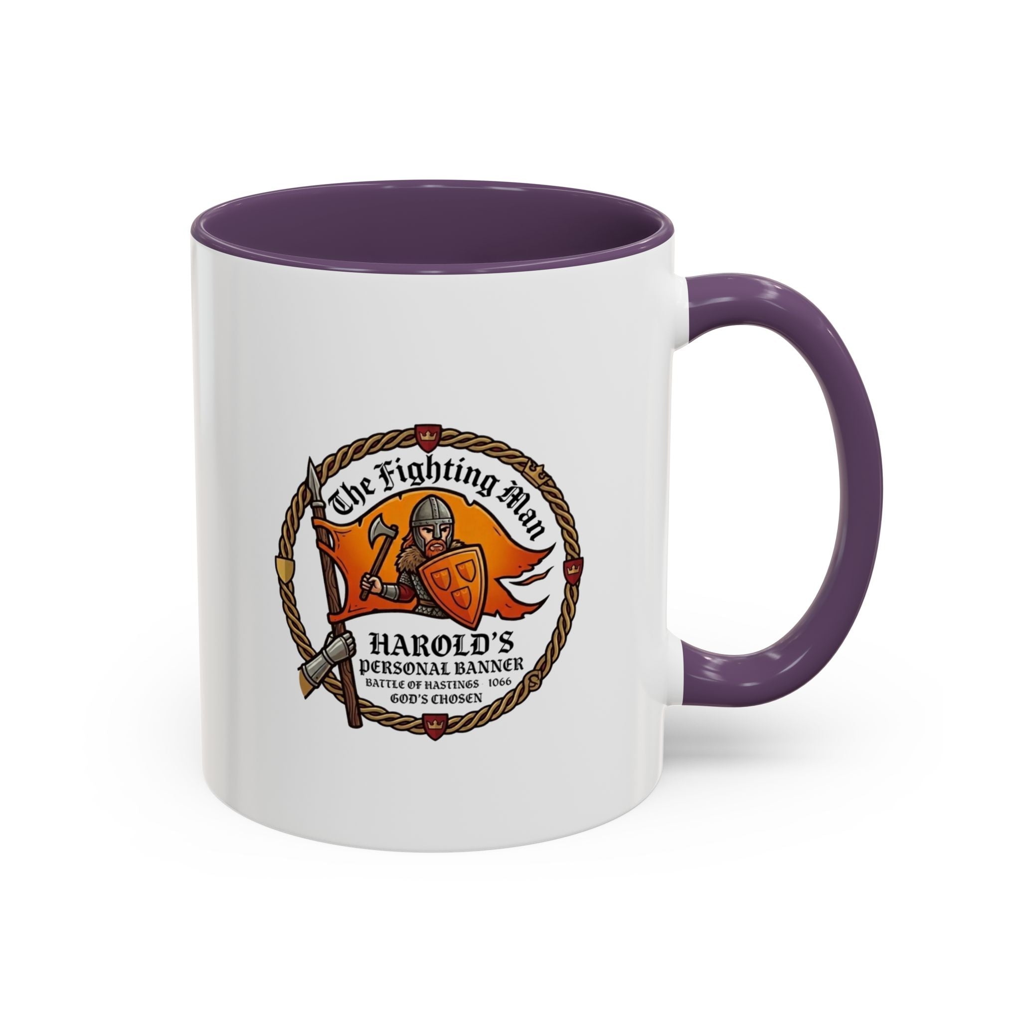 King Harold The Fighting Man Axe Banner Accent Coffee Mug — 11/15oz Last Anglo Saxon King