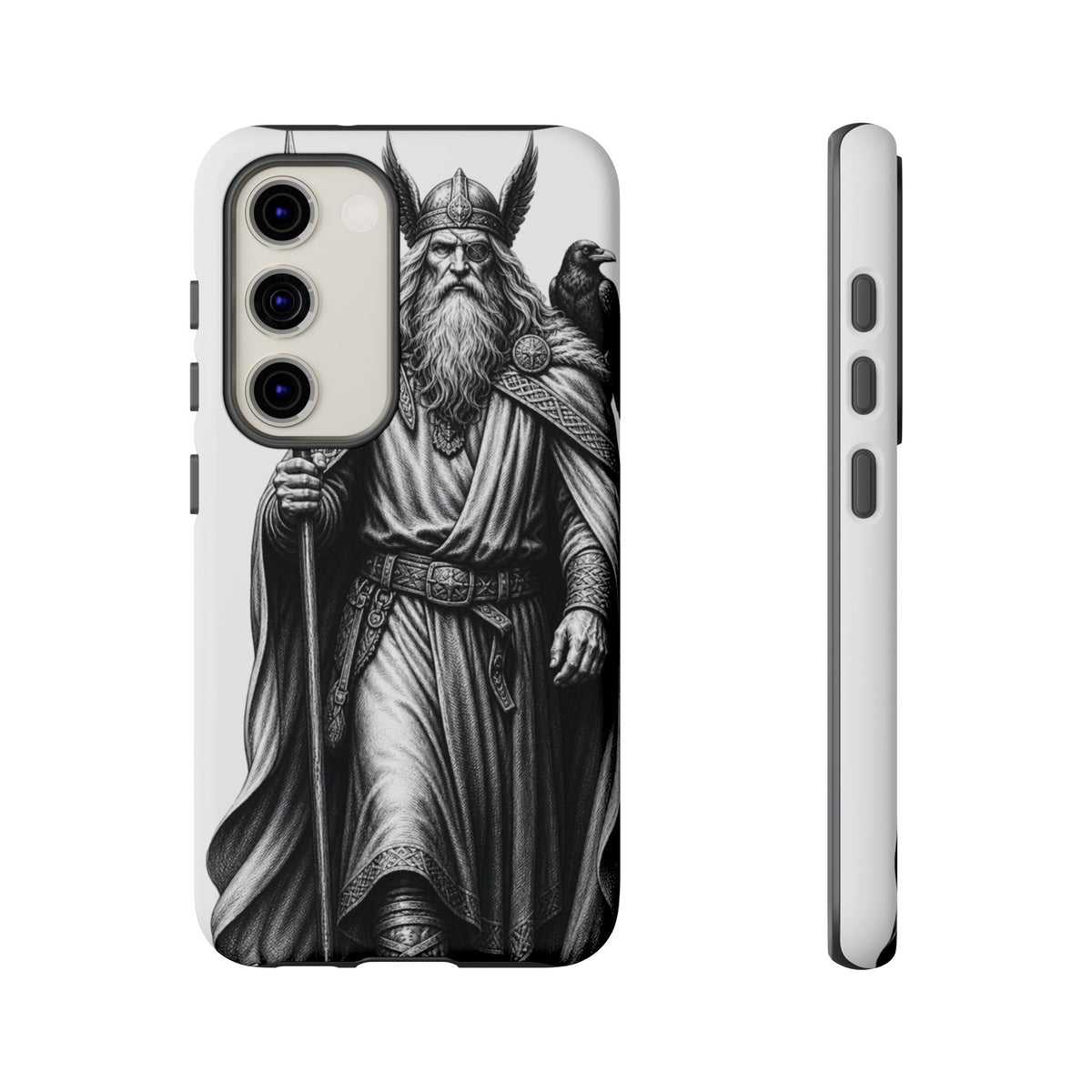 Odin & Woden Phone Case — Norse Mythology Guardian Illustration | Protective Viking Heritage Cover | Heritage Clothing