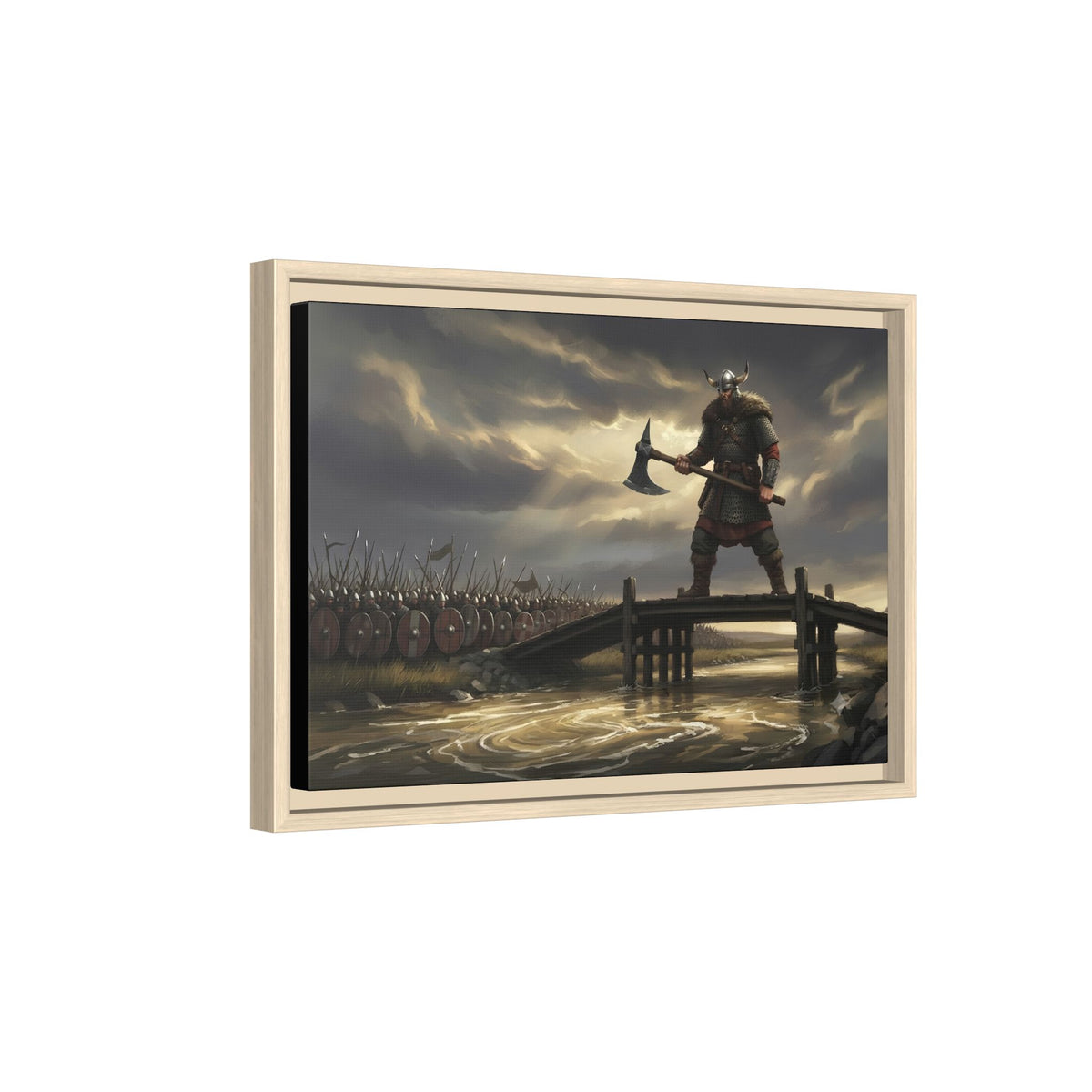 The Lone Axeman of Stamford Bridge — Framed 1066 Viking Canvas Print | Heritage Clothing