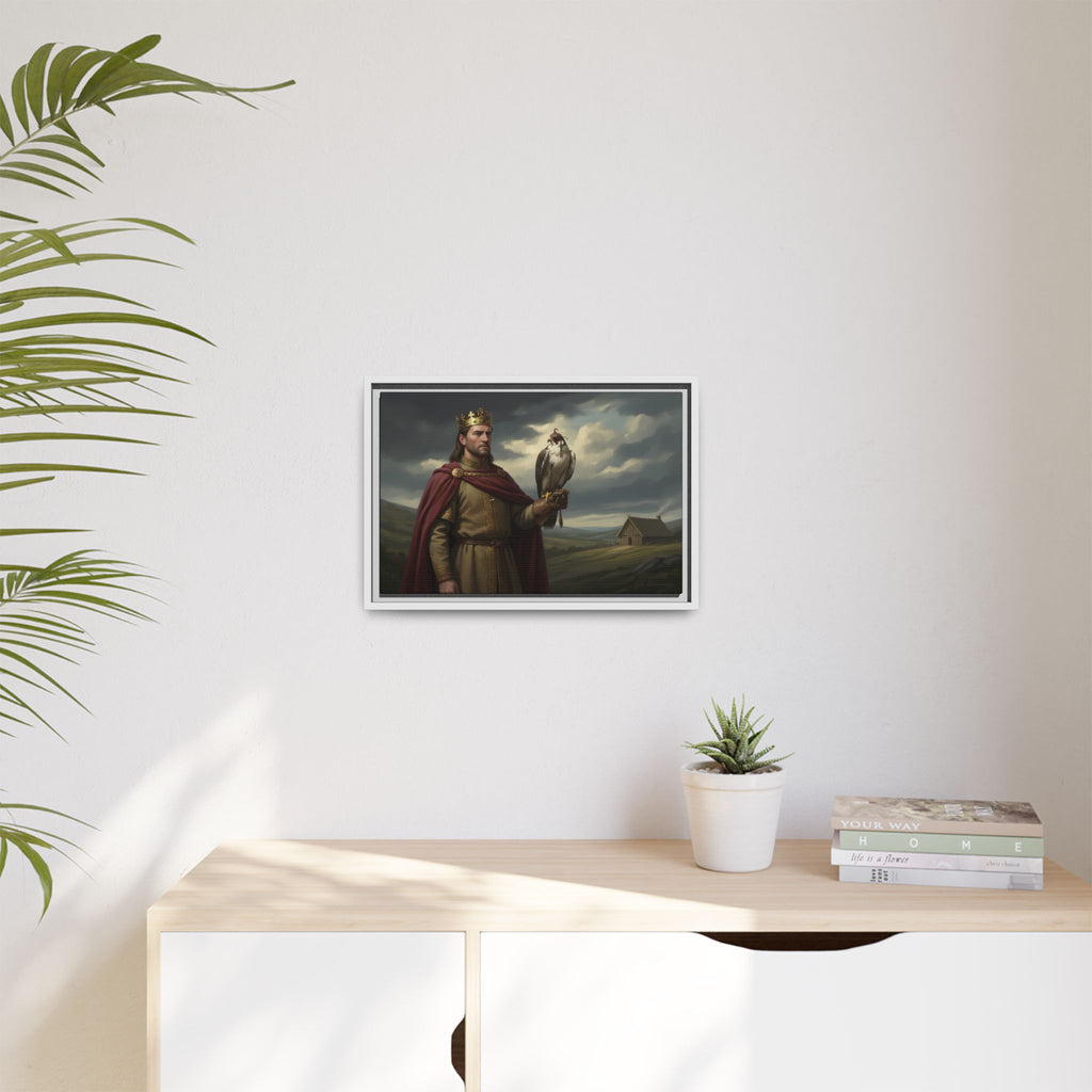 King Harold II Framed Canvas Print — The Falcon King | Heritage Wall Art