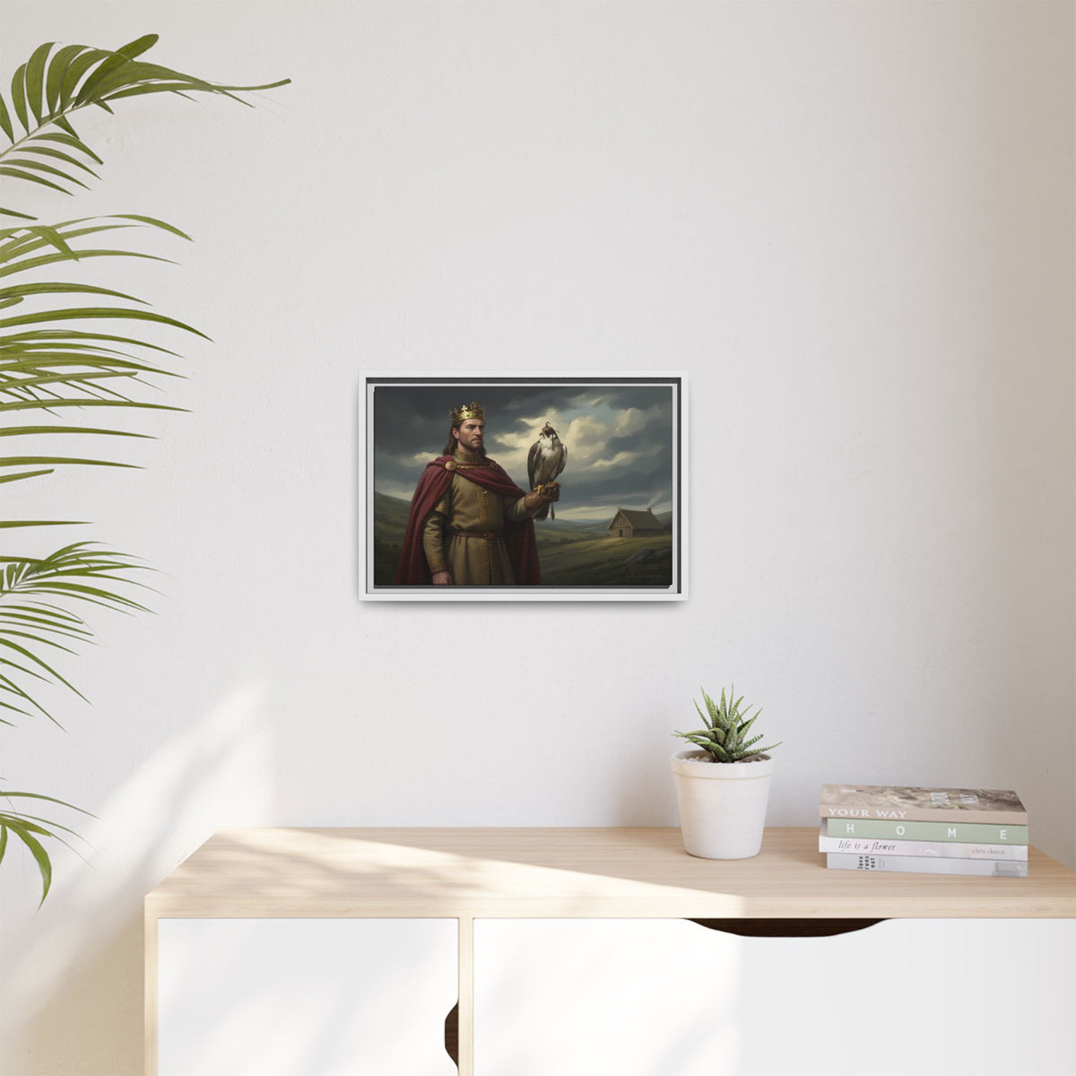 King Harold II Framed Canvas Print — The Falcon King | Heritage Wall Art