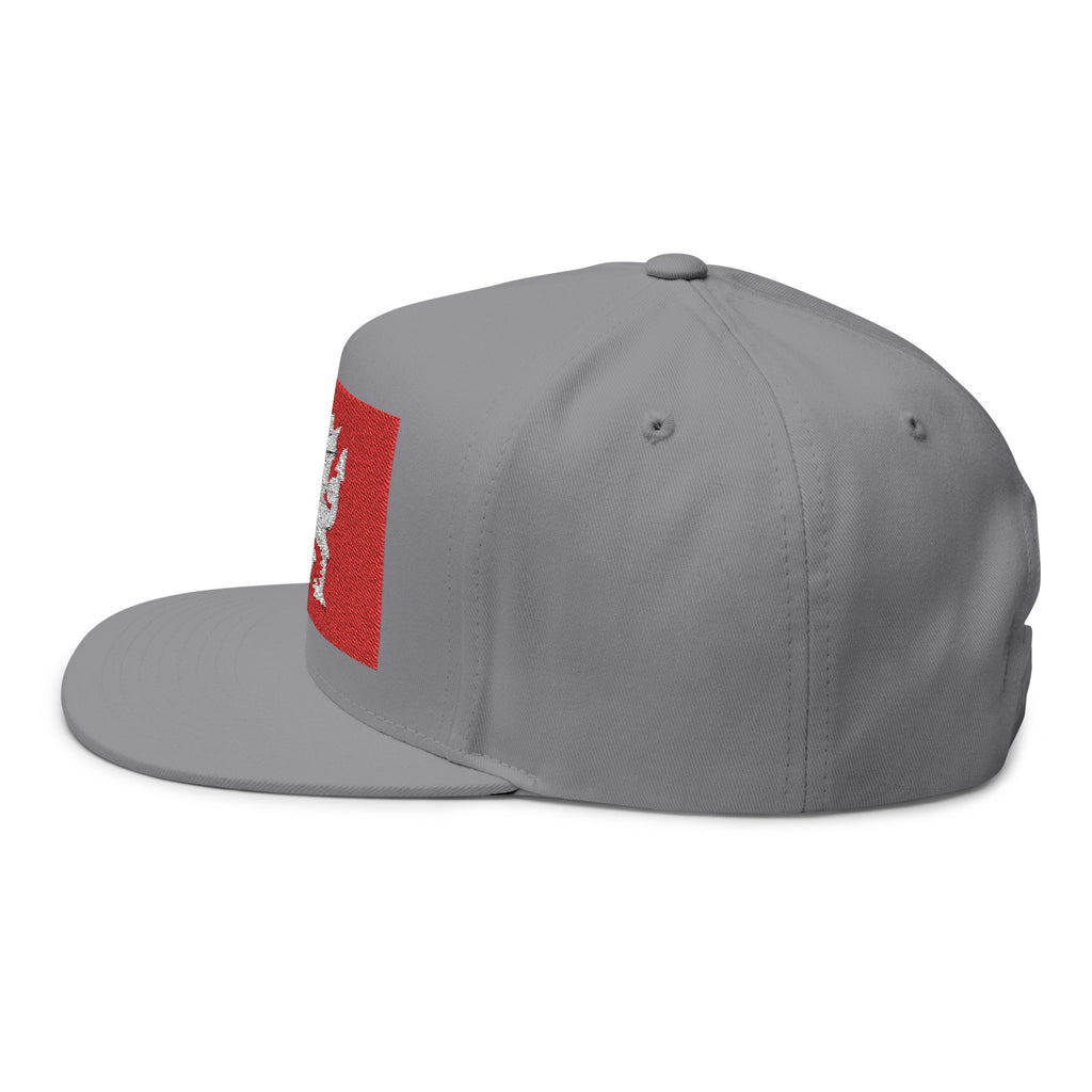 Wessex White Dragon Embroidered Flat Bill Cap — Anglo-Saxon Snapback | Heritage Clothing