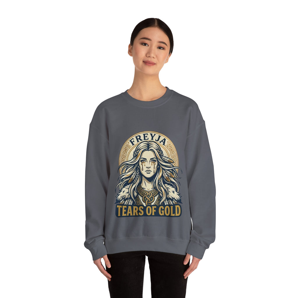 Freyja Tears of Gold Unisex Norse Goddess Sweatshirt – Adult Viking Mythology Top