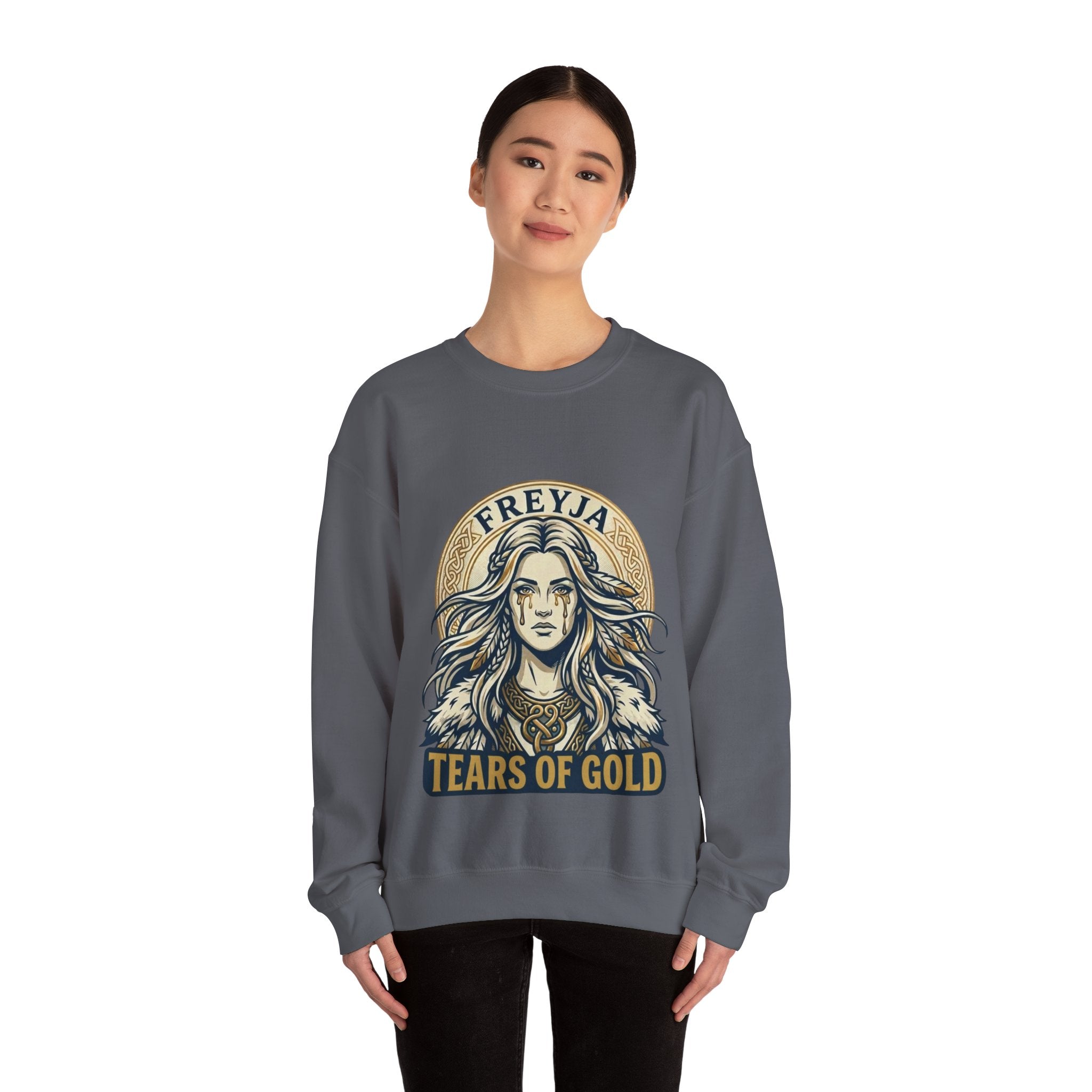 Freyja Tears of Gold Unisex Norse Goddess Sweatshirt – Adult Viking Mythology Top