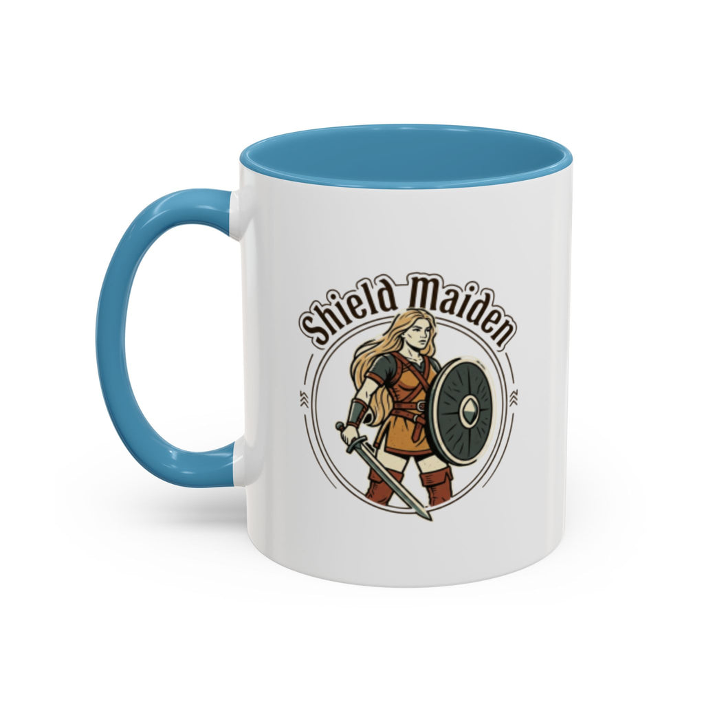Shield Maiden Coffee Mug | Viking Warrior Woman Design | 11oz Ceramic Mug