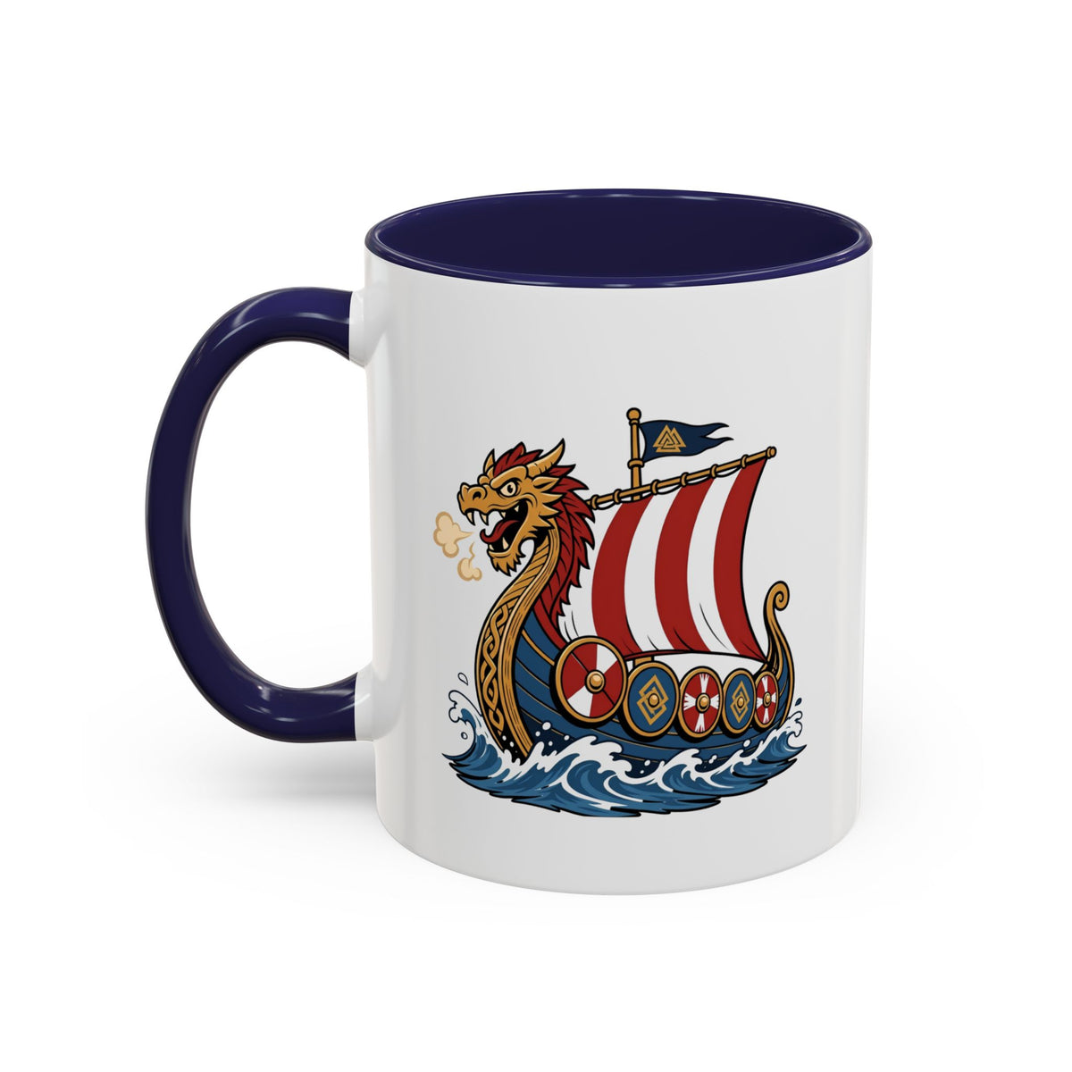 Dragonship Accent Mug — Caricature Viking Drakkar | Heritage Gift