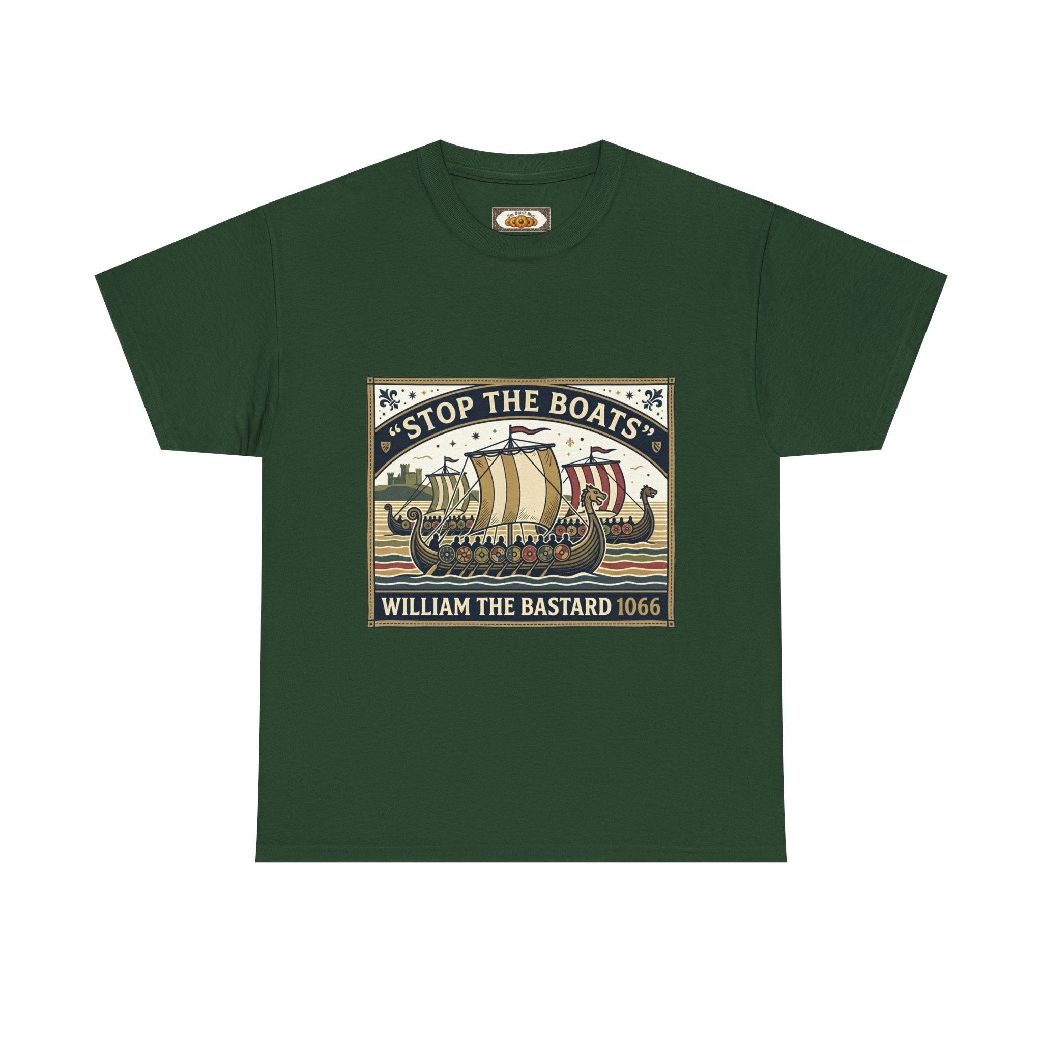 "Stop the Boats" Norman Conquest 1066 Protest T-Shirt | English History Tee