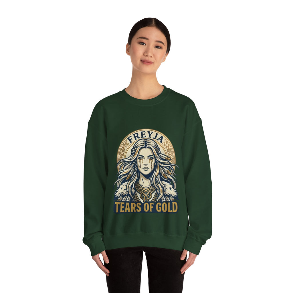 Freyja Tears of Gold Unisex Norse Goddess Sweatshirt – Adult Viking Mythology Top