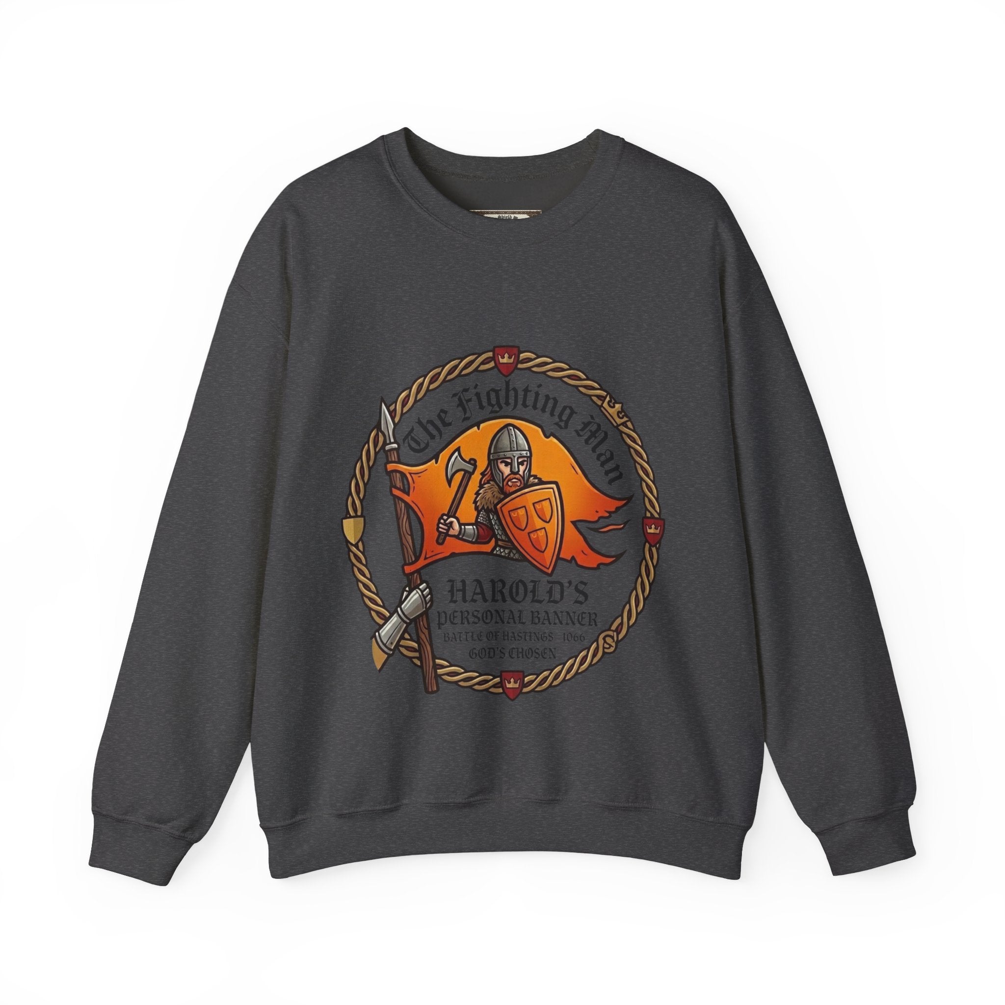 King Harold II 'The Fighting Man' Unisex Crewneck Sweatshirt — Battle of Hastings 1066 Anglo-Saxon Heritage