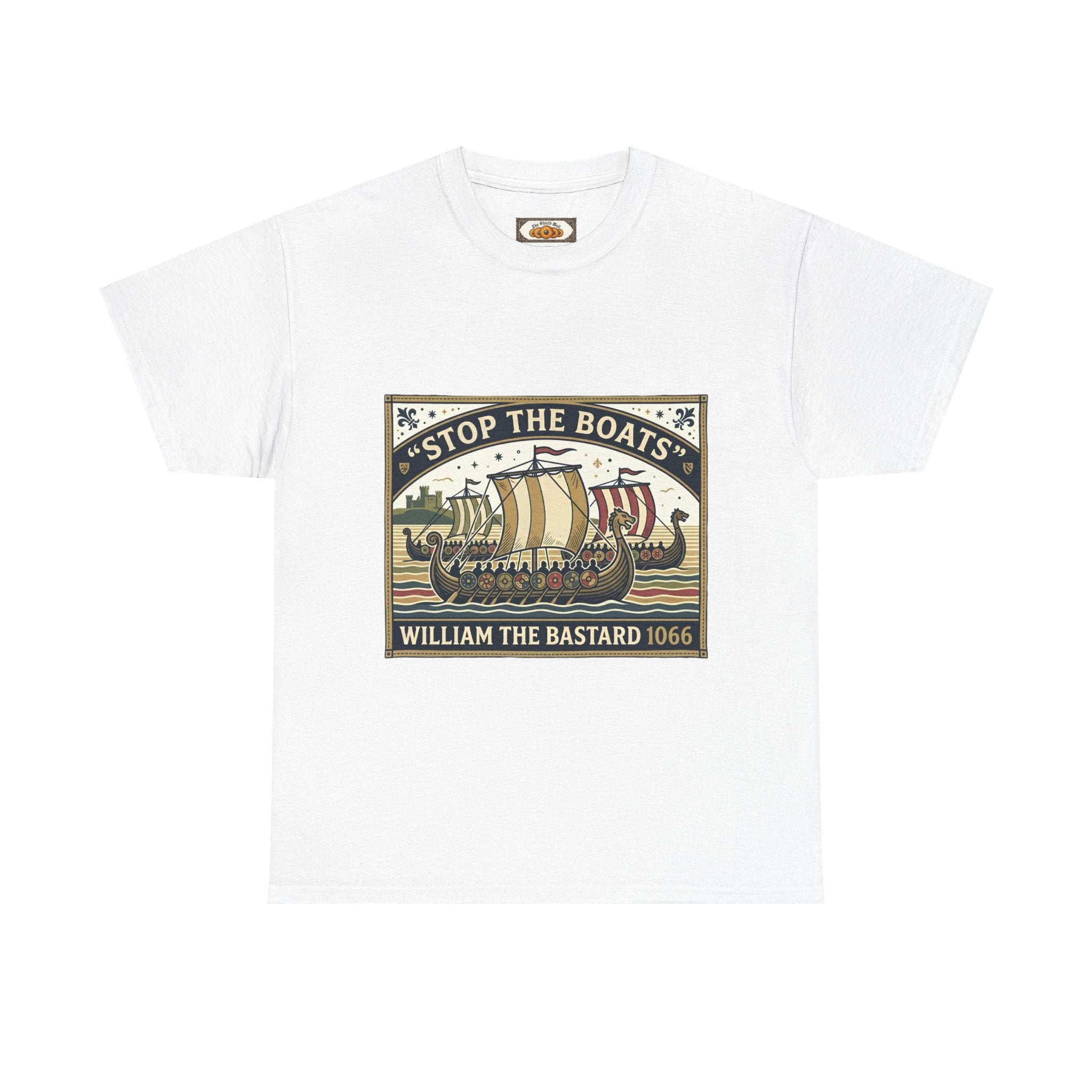 "Stop the Boats" Norman Conquest 1066 Protest T-Shirt | English History Tee