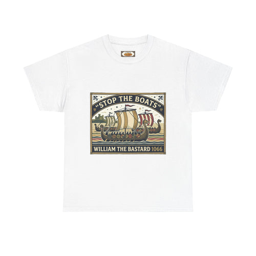 "Stop the Boats" Norman Conquest 1066 Protest T-Shirt | English History Tee