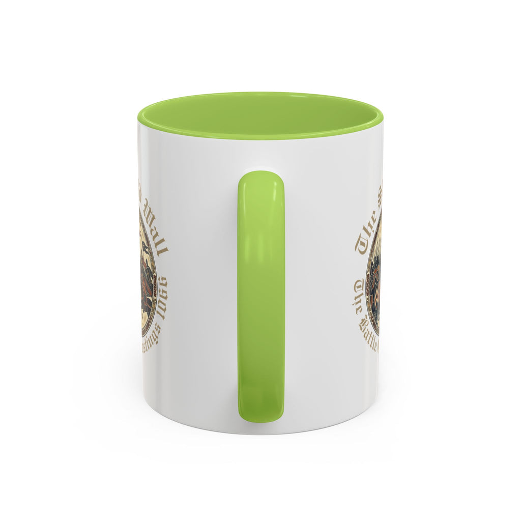Shield Wall Accent Mug — The Battle of Hastings 1066 (Bayeux Tapestry Style)