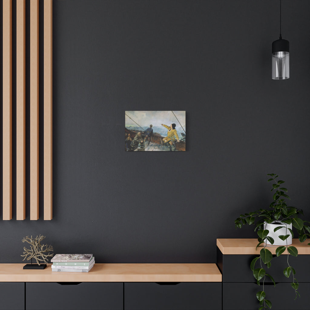 Leif Erikson Discovering America — Stretched Matte Canvas Print (1893)