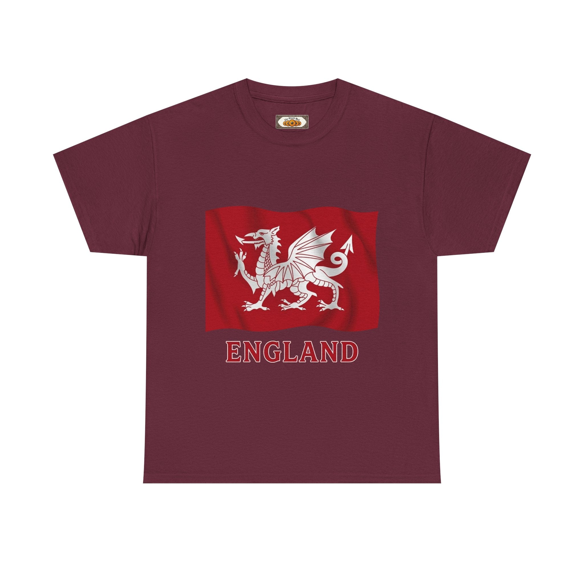 Anglo-Saxon White Dragon Flag T-Shirt | Unisex Historical Cotton Tee