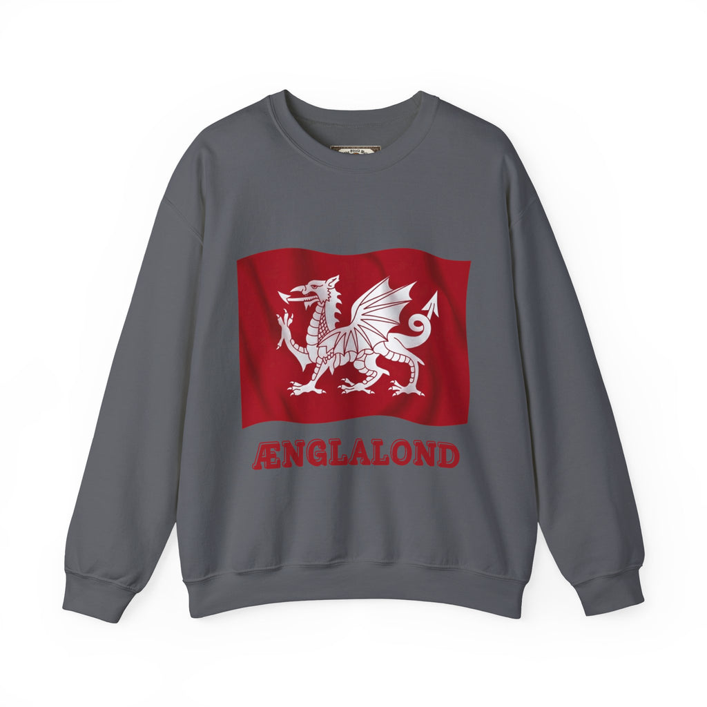 Ænglalond — White Dragon Wavy Flag Sweatshirt | Heritage Clothing