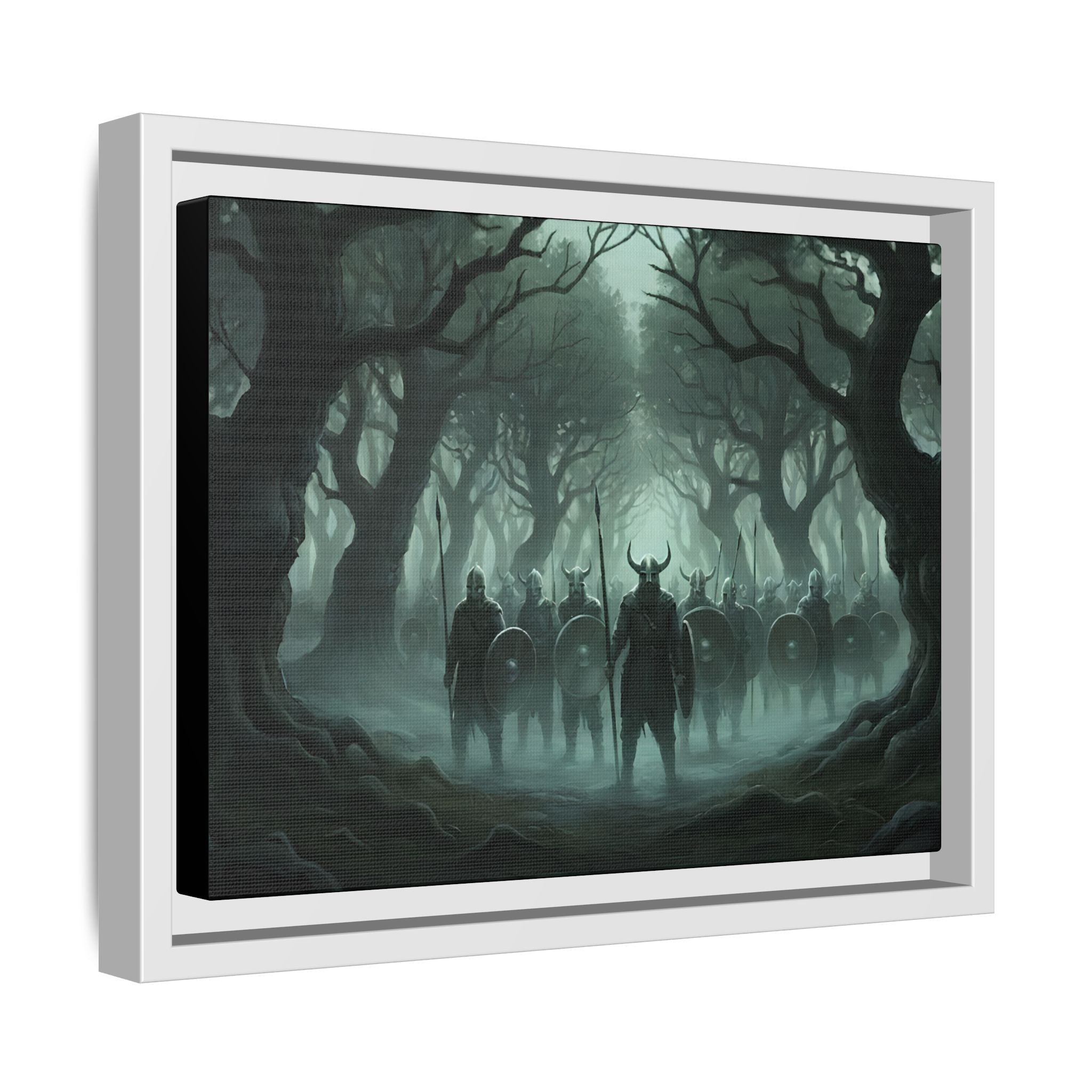 Viking Warriors Matte Framed Canvas — "Viking Ghosts of Kingley Vale"