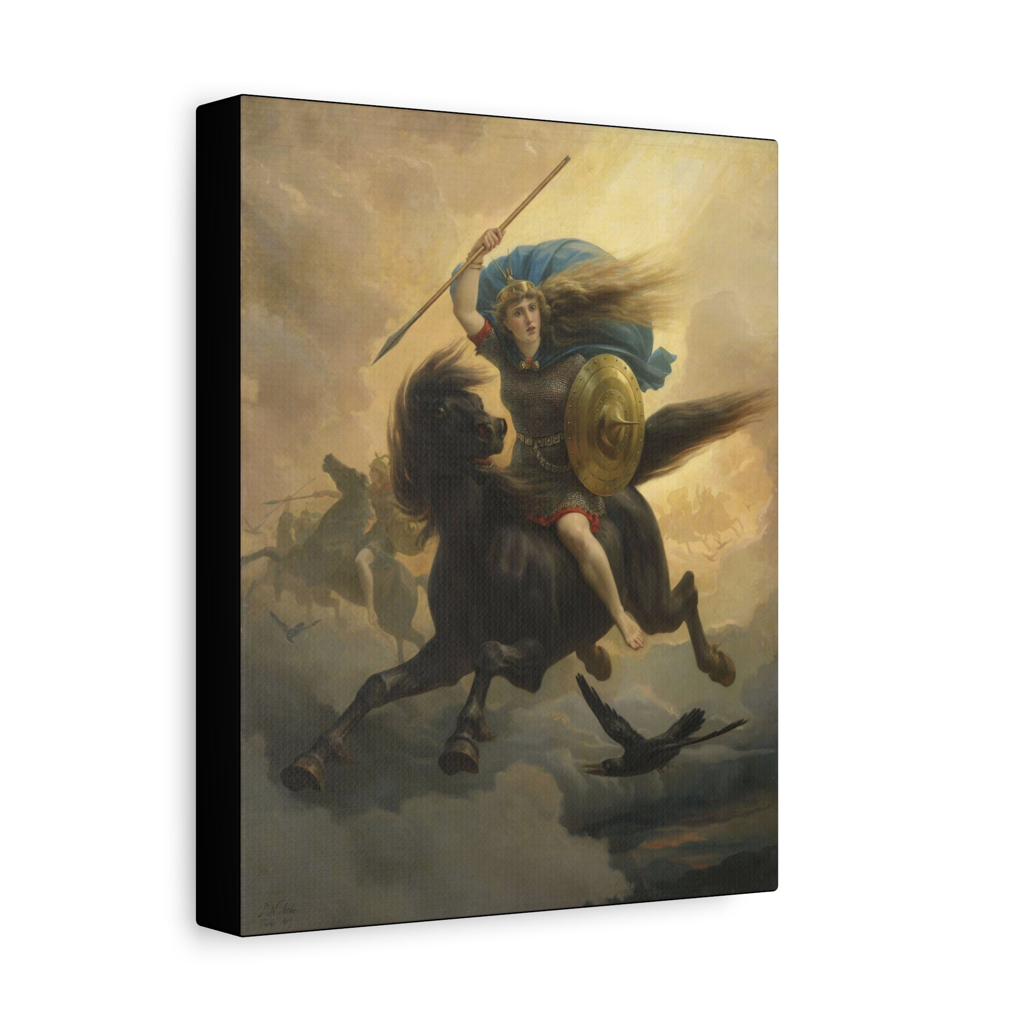 The Valkyrie Unframed Stretched Canvas Print | Peter Nicolai Arbo 1869 | Norse Mythology Wall Art