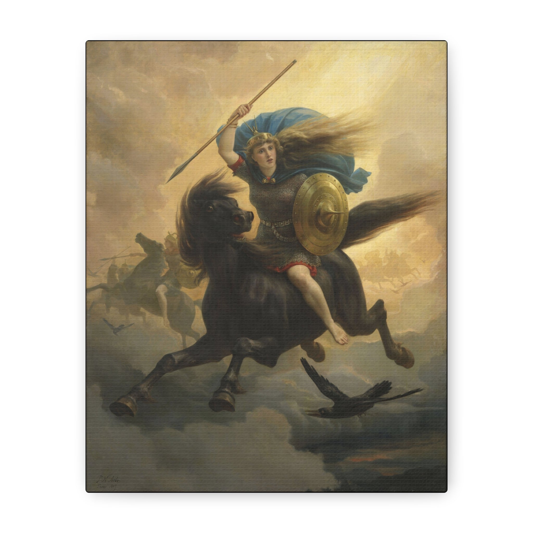 The Valkyrie Unframed Stretched Canvas Print | Peter Nicolai Arbo 1869 | Norse Mythology Wall Art
