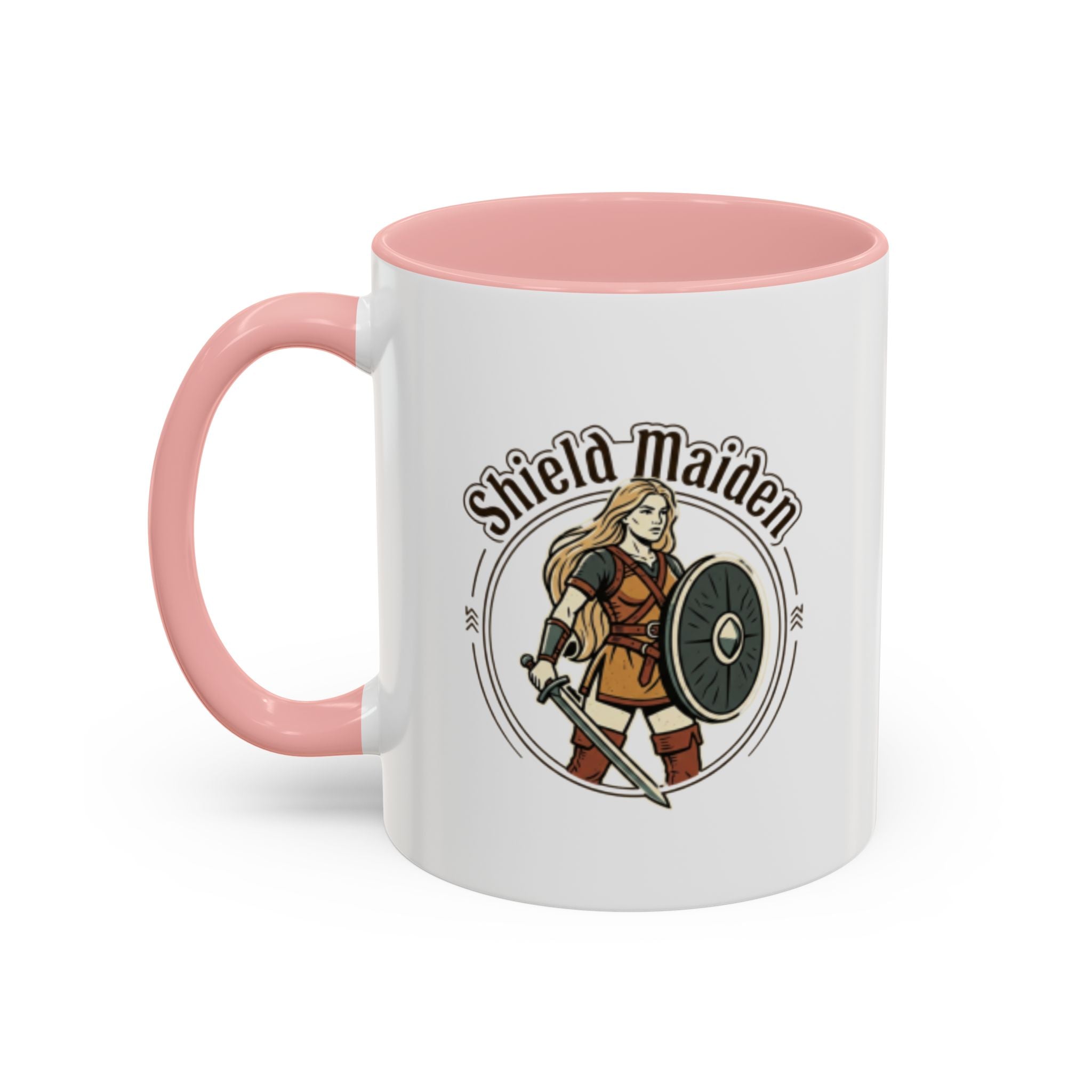 Shield Maiden Coffee Mug | Viking Warrior Woman Design | 11oz Ceramic Mug