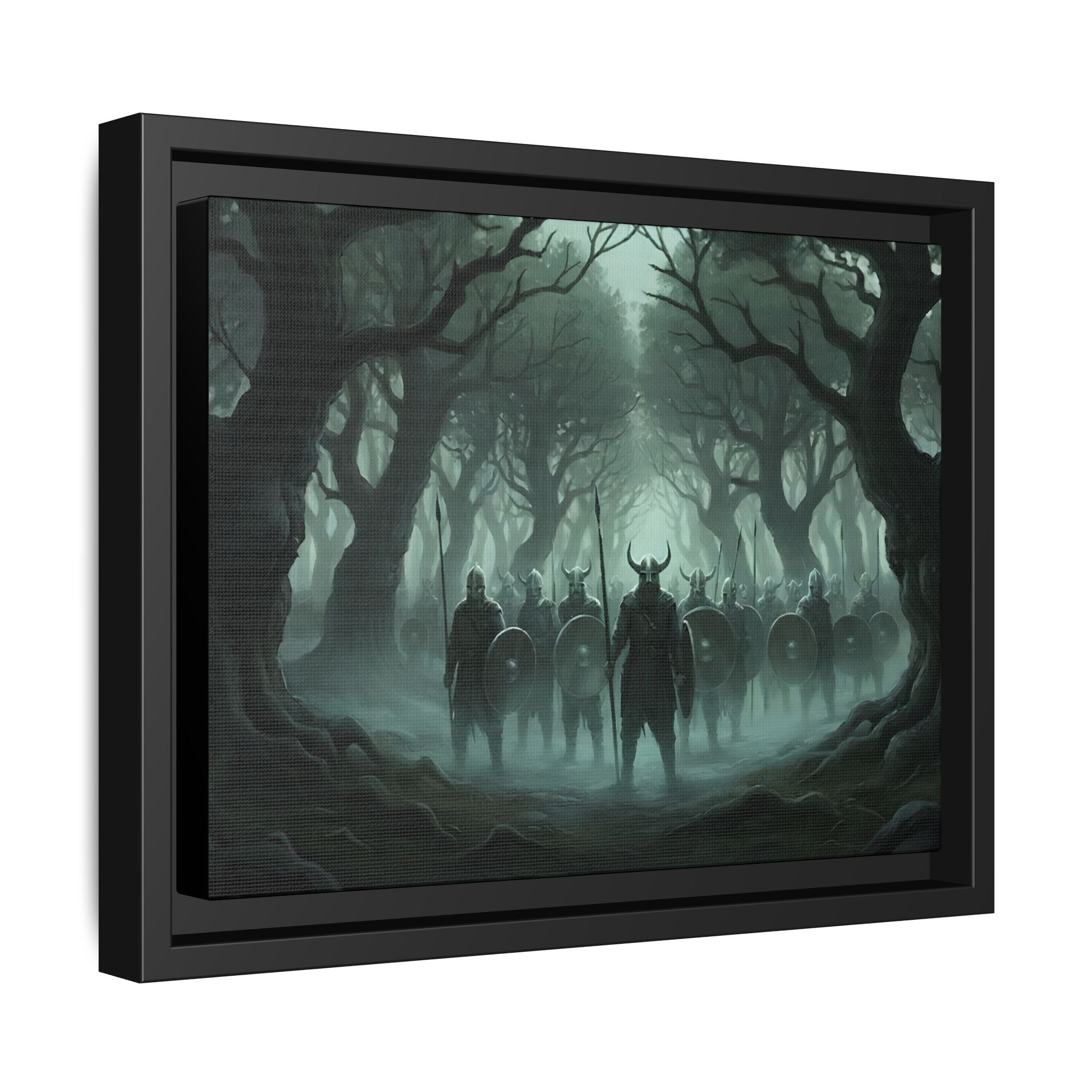 Viking Warriors Matte Framed Canvas — "Viking Ghosts of Kingley Vale"