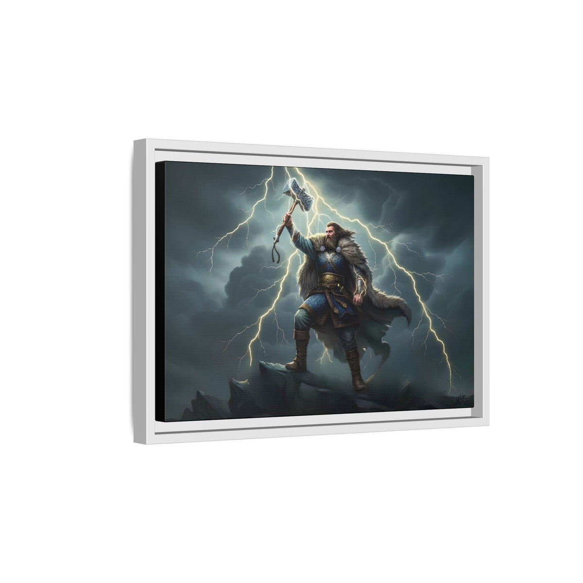 The Thunderer Framed Canvas Print — Thunor Anglo-Saxon God of Thunder | Heritage Wall Art