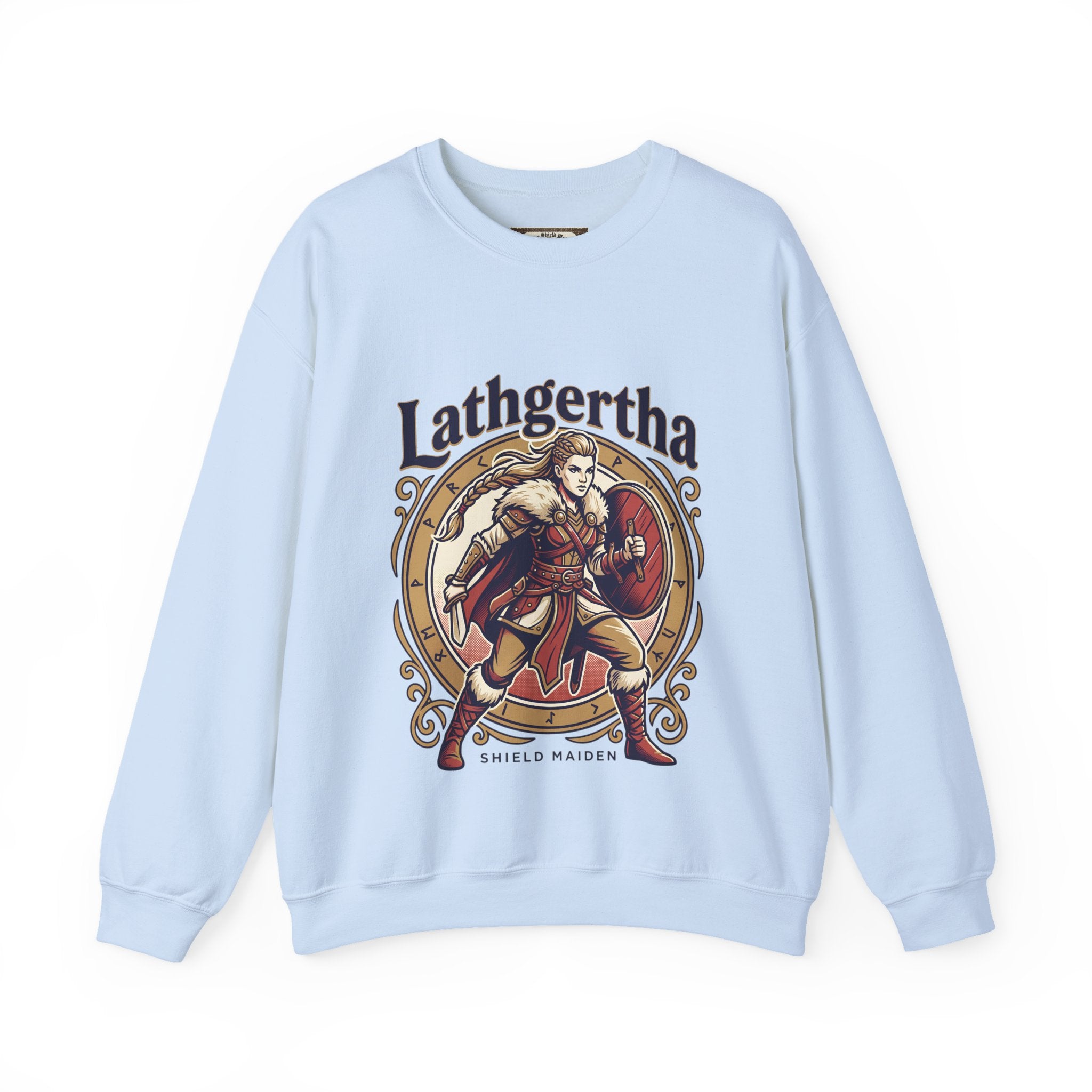 Viking Lathgertha Shield Maiden Sweatshirt | Unisex Adult Norse Crewneck