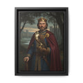 King Harold II Portrait Canvas Print — With Falcon Framed Matte Wall Art | Heritage Clothing