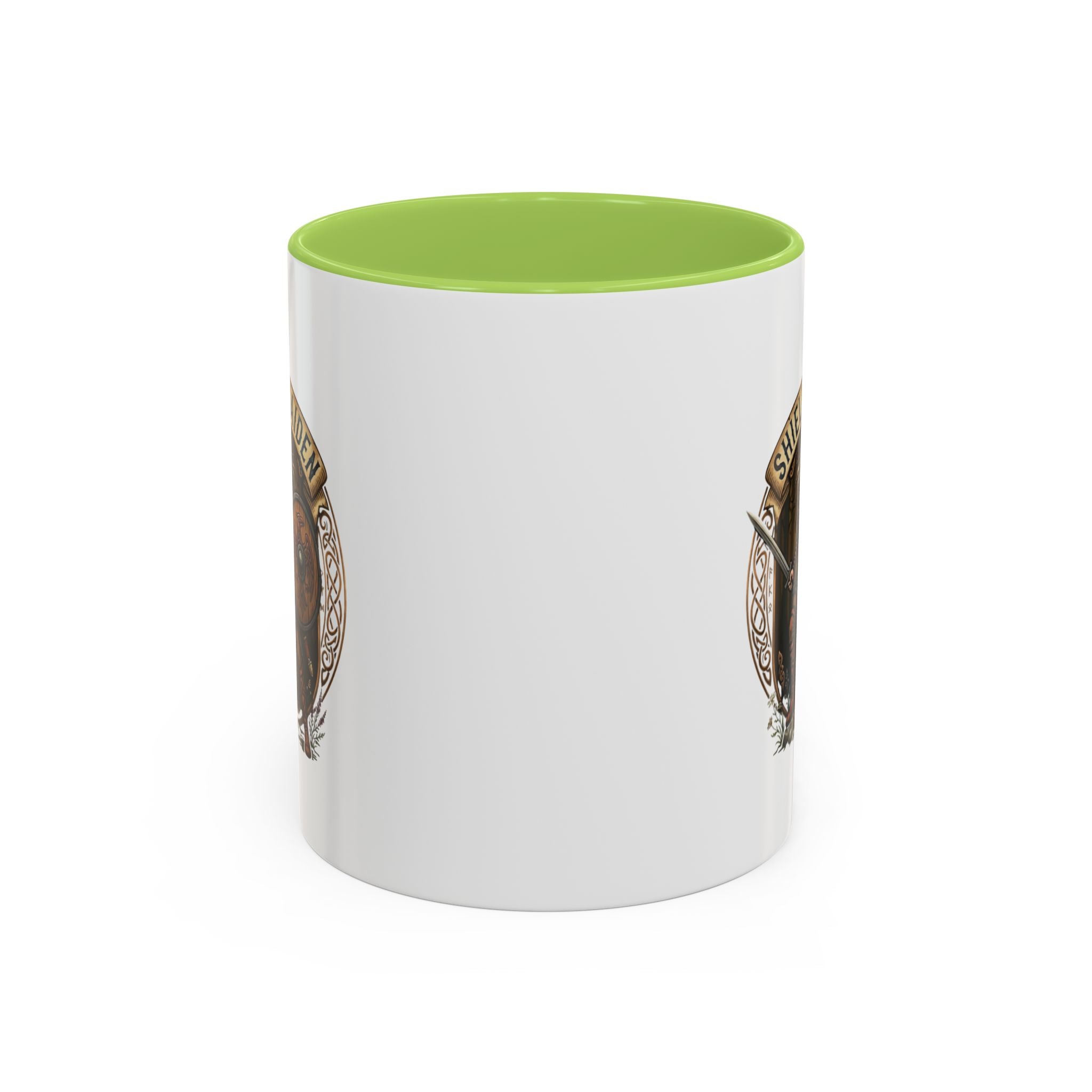 Shield Maiden Coffee Mug | Viking Warrior Shieldmaiden Design | 11oz Accent Mug