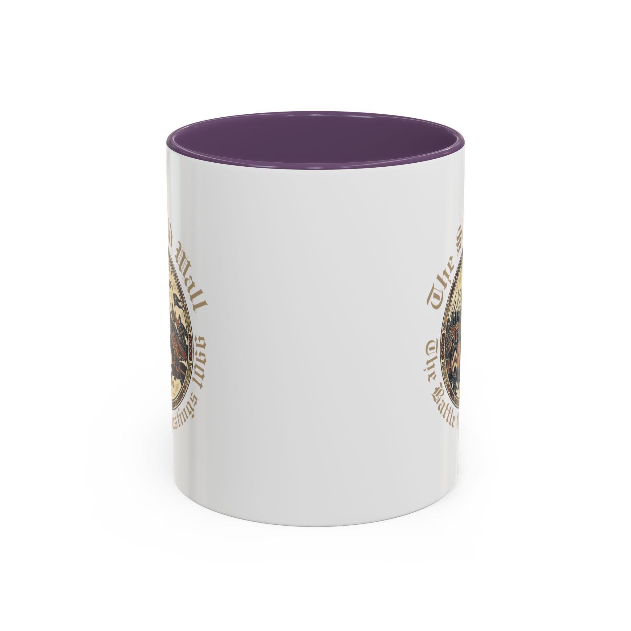 Shield Wall Accent Mug — The Battle of Hastings 1066 (Bayeux Tapestry Style)