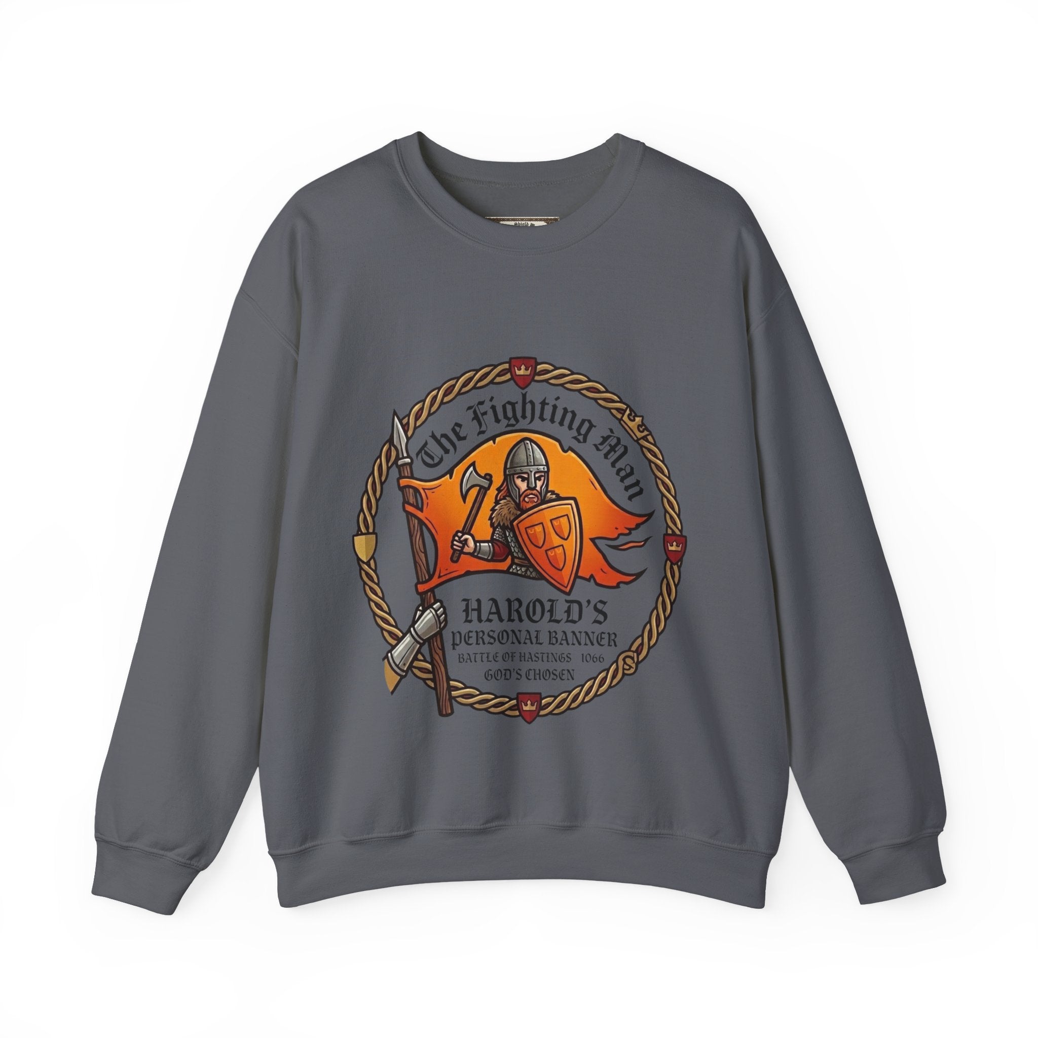 King Harold II 'The Fighting Man' Unisex Crewneck Sweatshirt — Battle of Hastings 1066 Anglo-Saxon Heritage