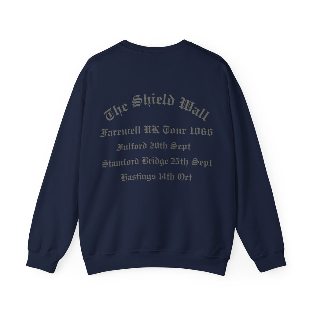 The Shield Wall Farewell UK Tour 1066 Sweatshirt — Unisex Adult Battle Dates Back Print