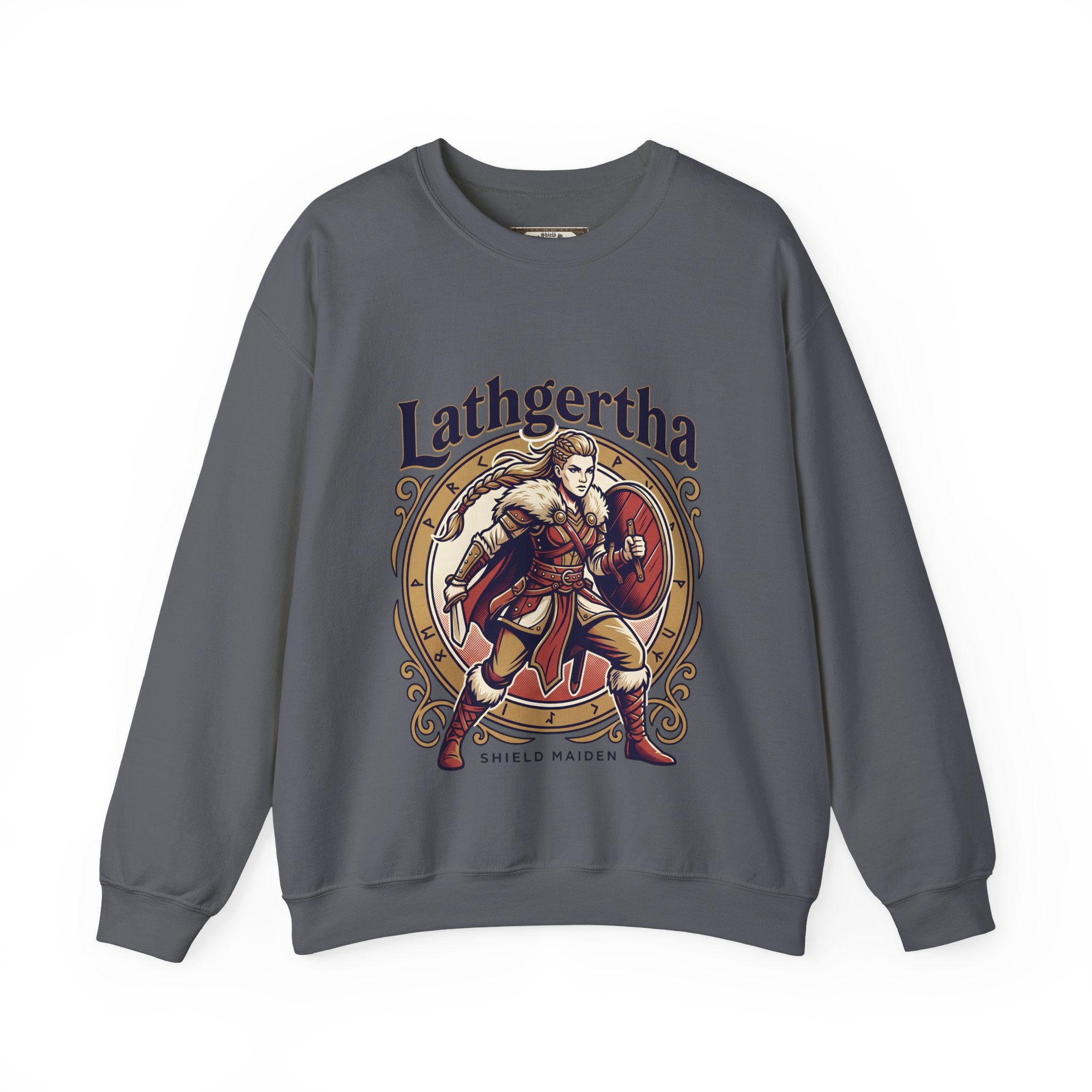 Viking Lathgertha Shield Maiden Sweatshirt | Unisex Adult Norse Crewneck