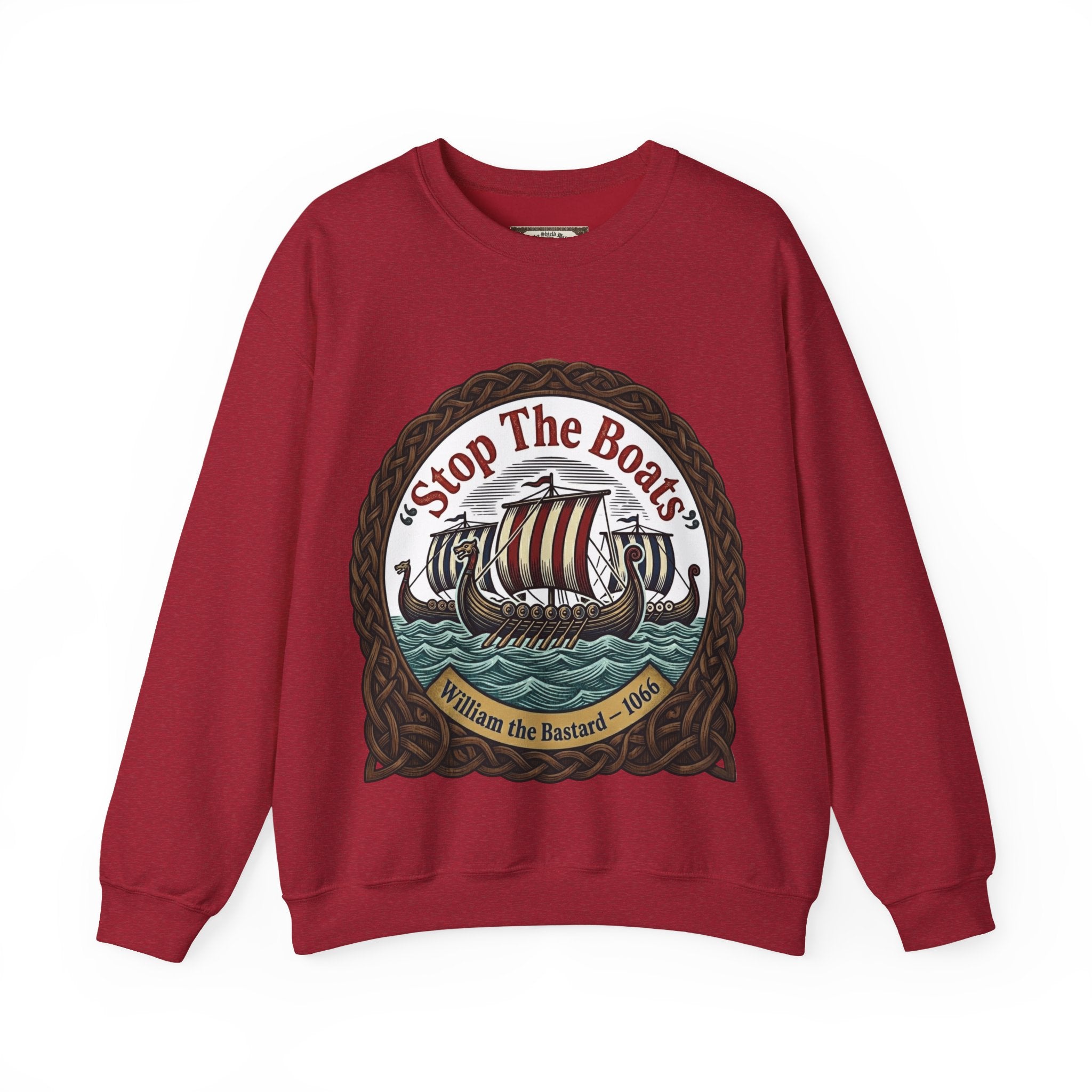 Stop the Boats William the Conqueror Crewneck Sweatshirt | Unisex Adults | Norman Yoke 1066