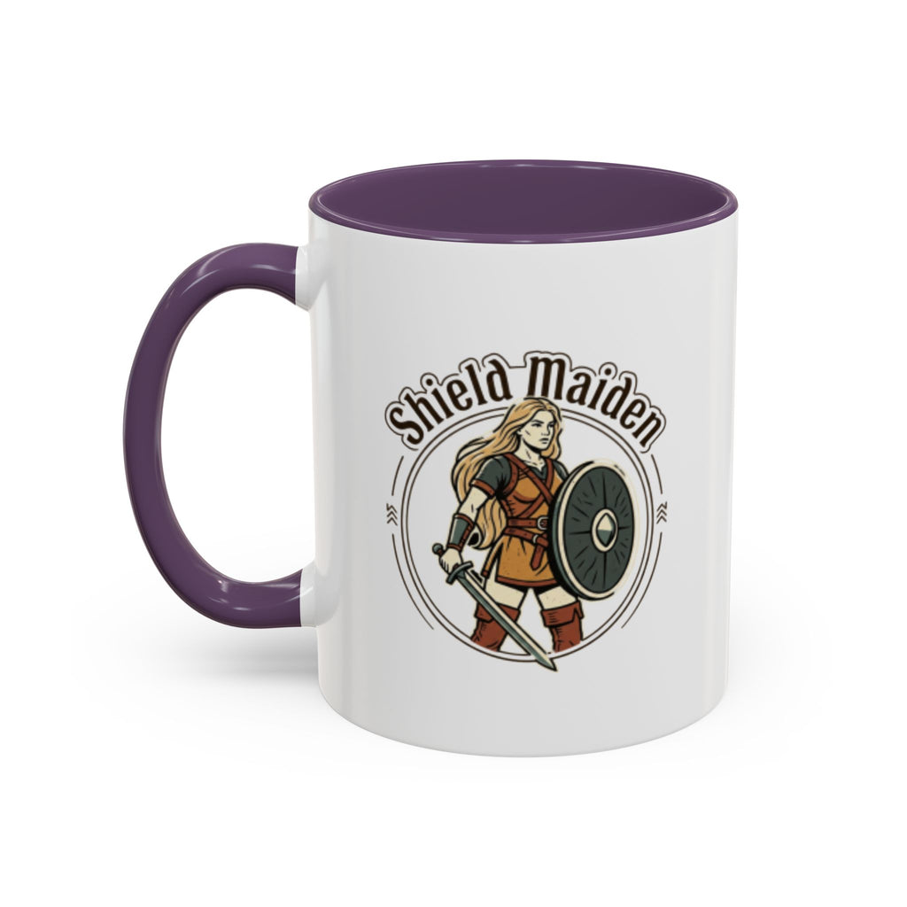 Shield Maiden Coffee Mug | Viking Warrior Woman Design | 11oz Ceramic Mug