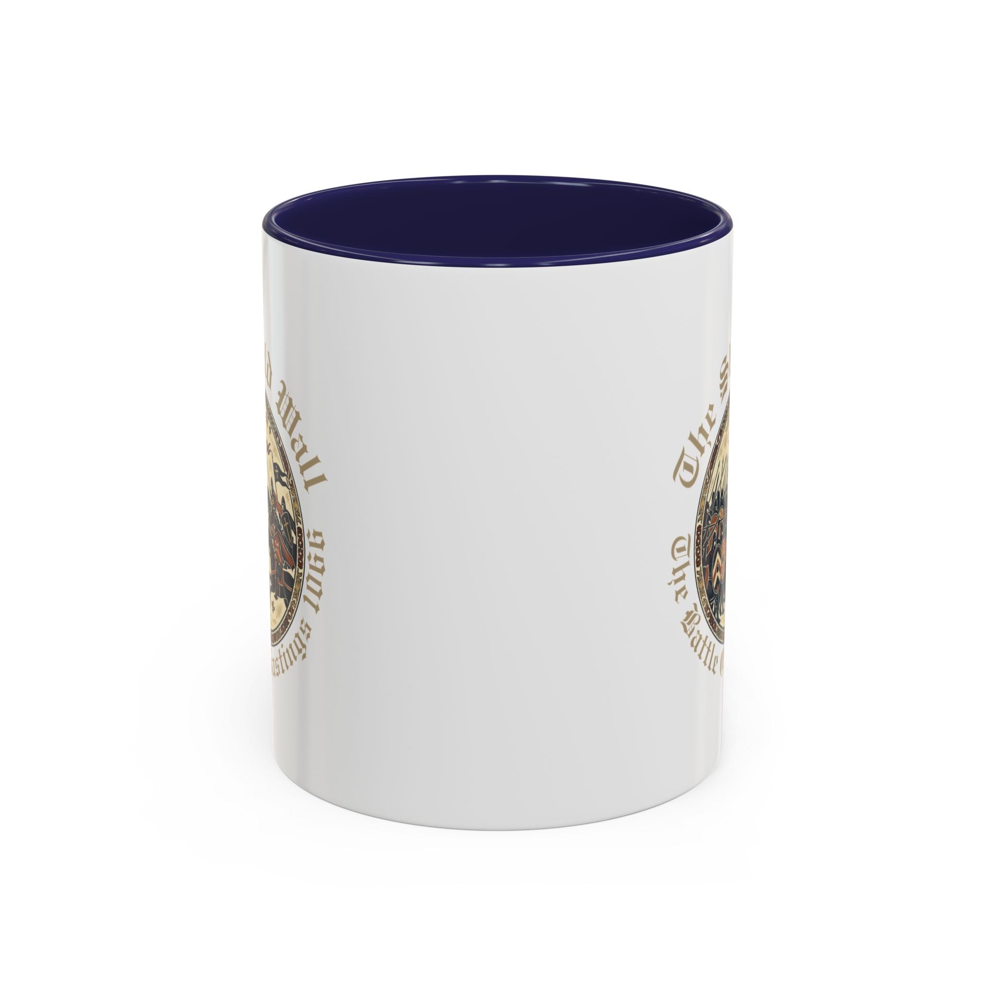 Shield Wall Accent Mug — The Battle of Hastings 1066 (Bayeux Tapestry Style)