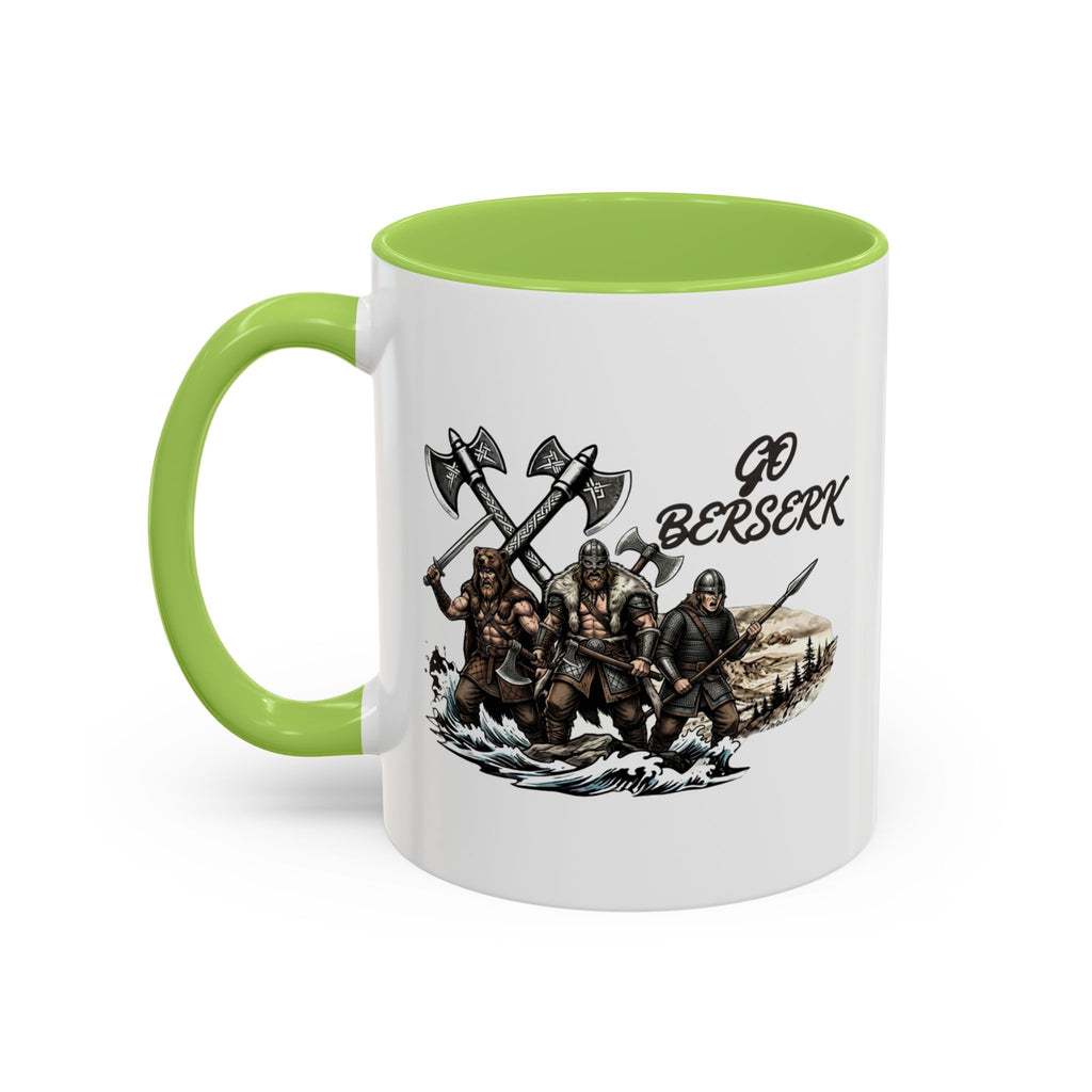Go Berserk Mug — Three Viking Berserkers Norse Heritage Accent Ceramic Mug 11oz | Heritage Clothing