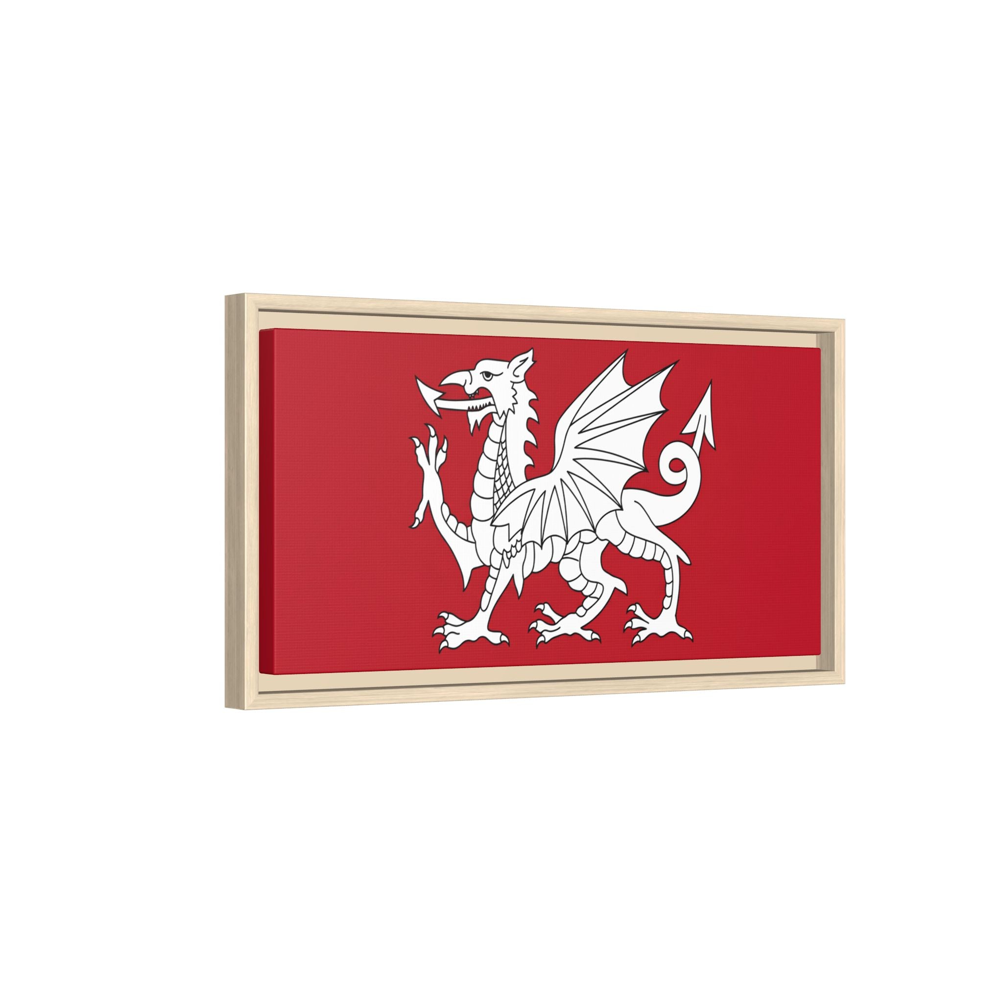 White Dragon of Wessex — Anglo-Saxon Heraldic Framed Canvas Print | Saxon Wall Art