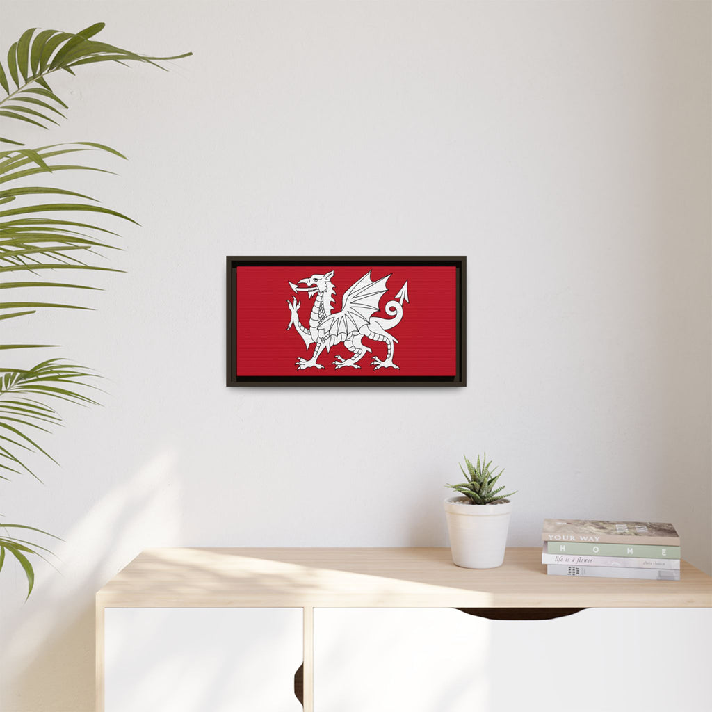 White Dragon of Wessex — Anglo-Saxon Heraldic Framed Canvas Print | Saxon Wall Art