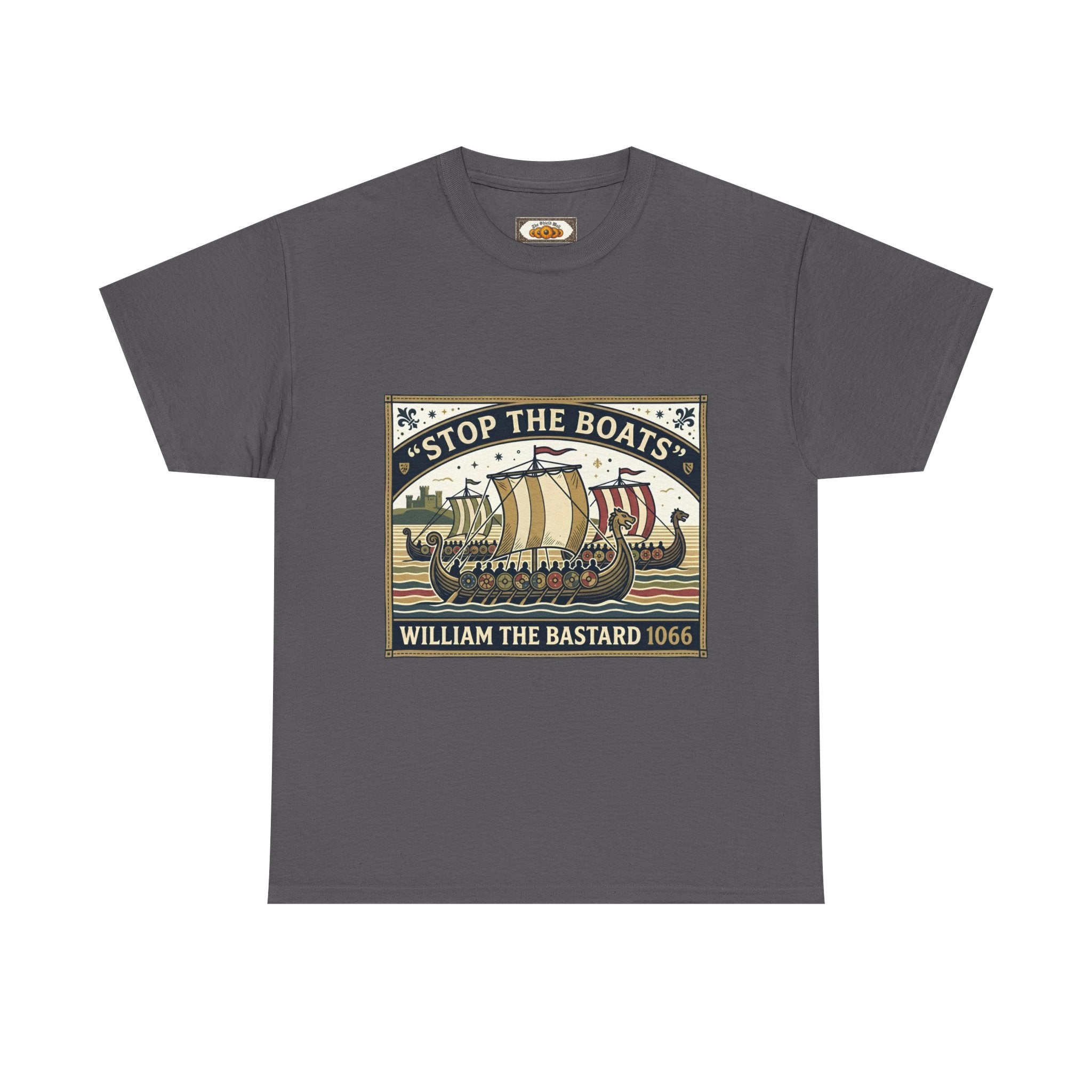 "Stop the Boats" Norman Conquest 1066 Protest T-Shirt | English History Tee