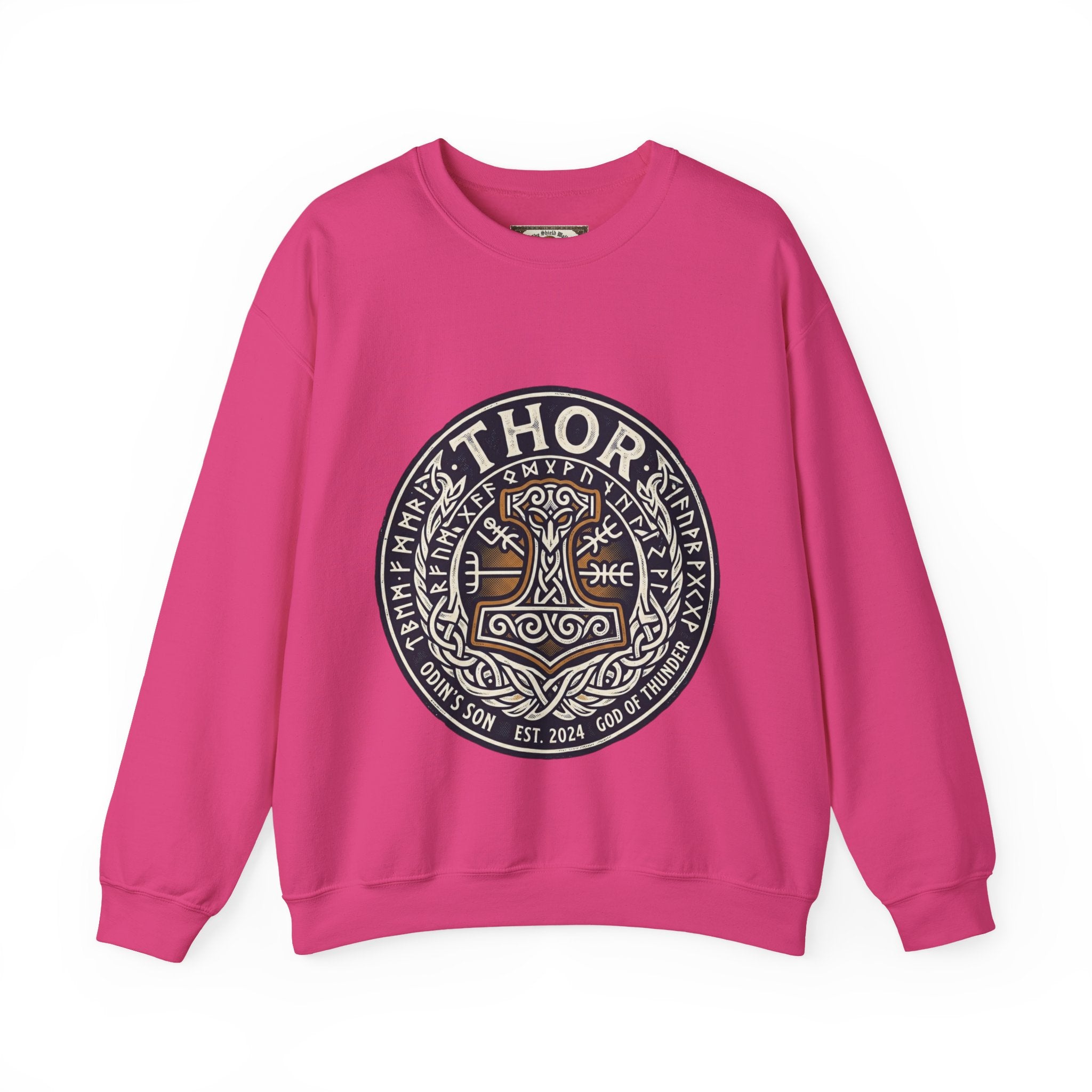 Thor's Hammer Mjollnir Crewneck Sweatshirt — Norse God of Thunder Design